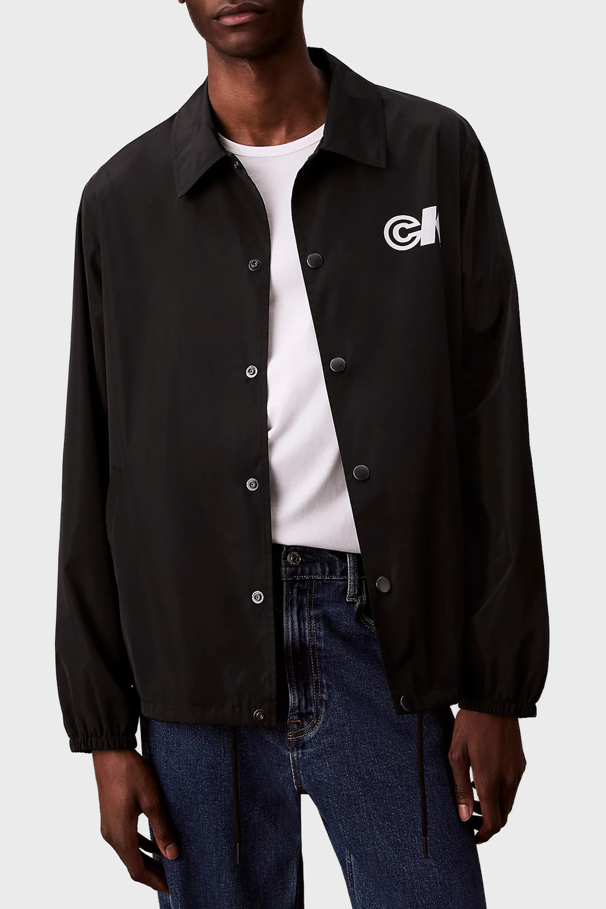 Calvin Klein Logolu Relaxed Fit Kalsik Yaka  LV04RC515GUB1 Erkek Ceket LV04RC515G UB1 SİYAH