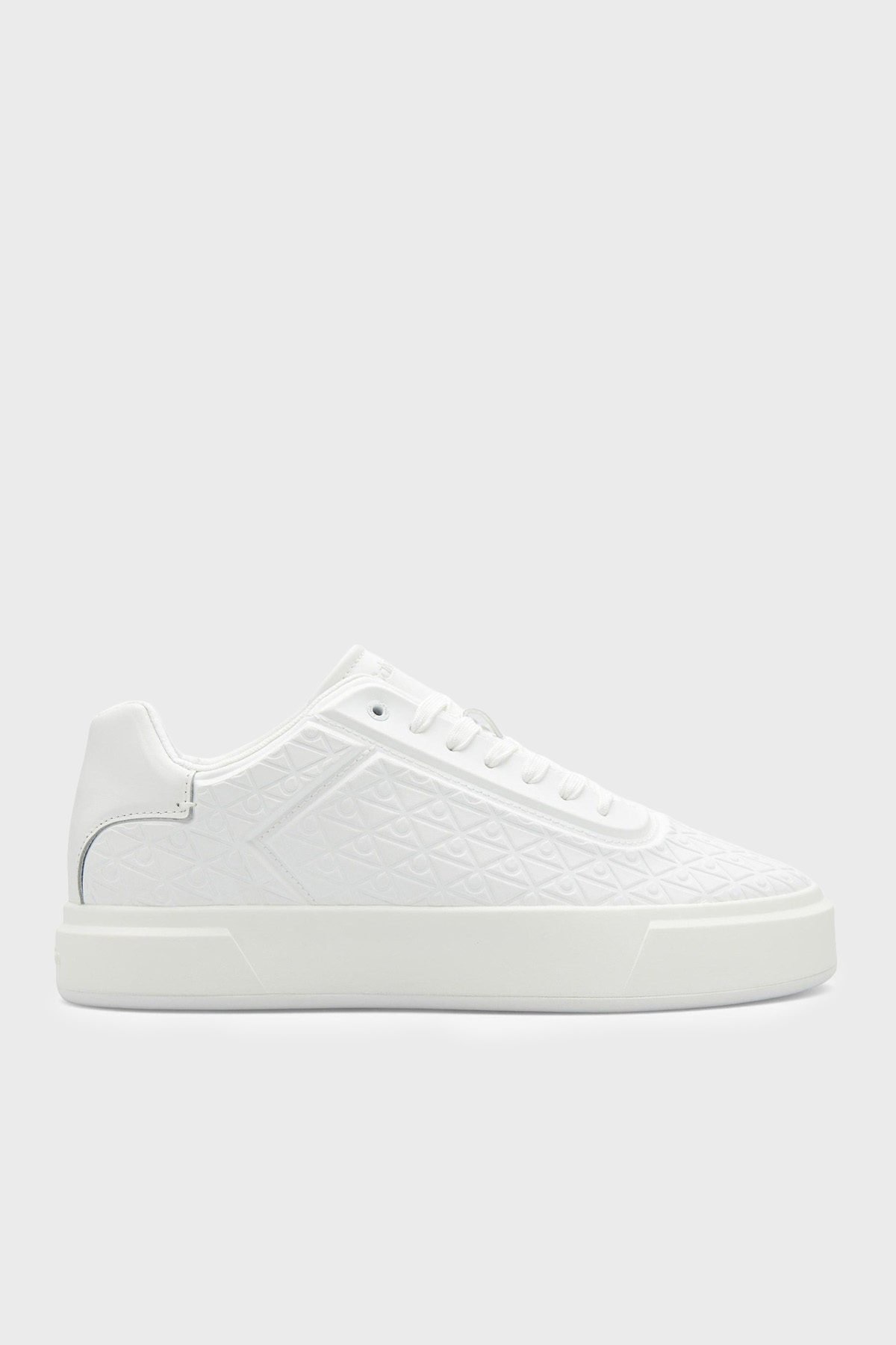 Calvin Klein logolu Sneaker  HM0HM021320LB Erkek Ayakkabı HM0HM02132 0LB BEYAZ