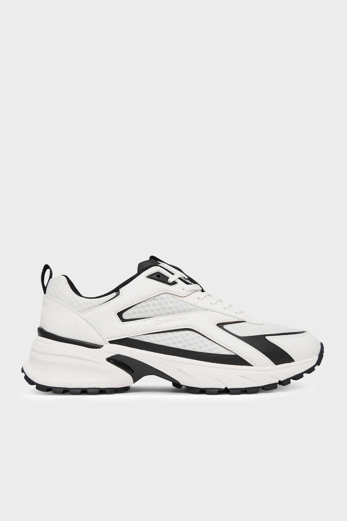 Calvin Klein Logolu Sneaker  HM0HM0215401W Erkek Ayakkabı HM0HM02154 01W BEYAZ SİYAH
