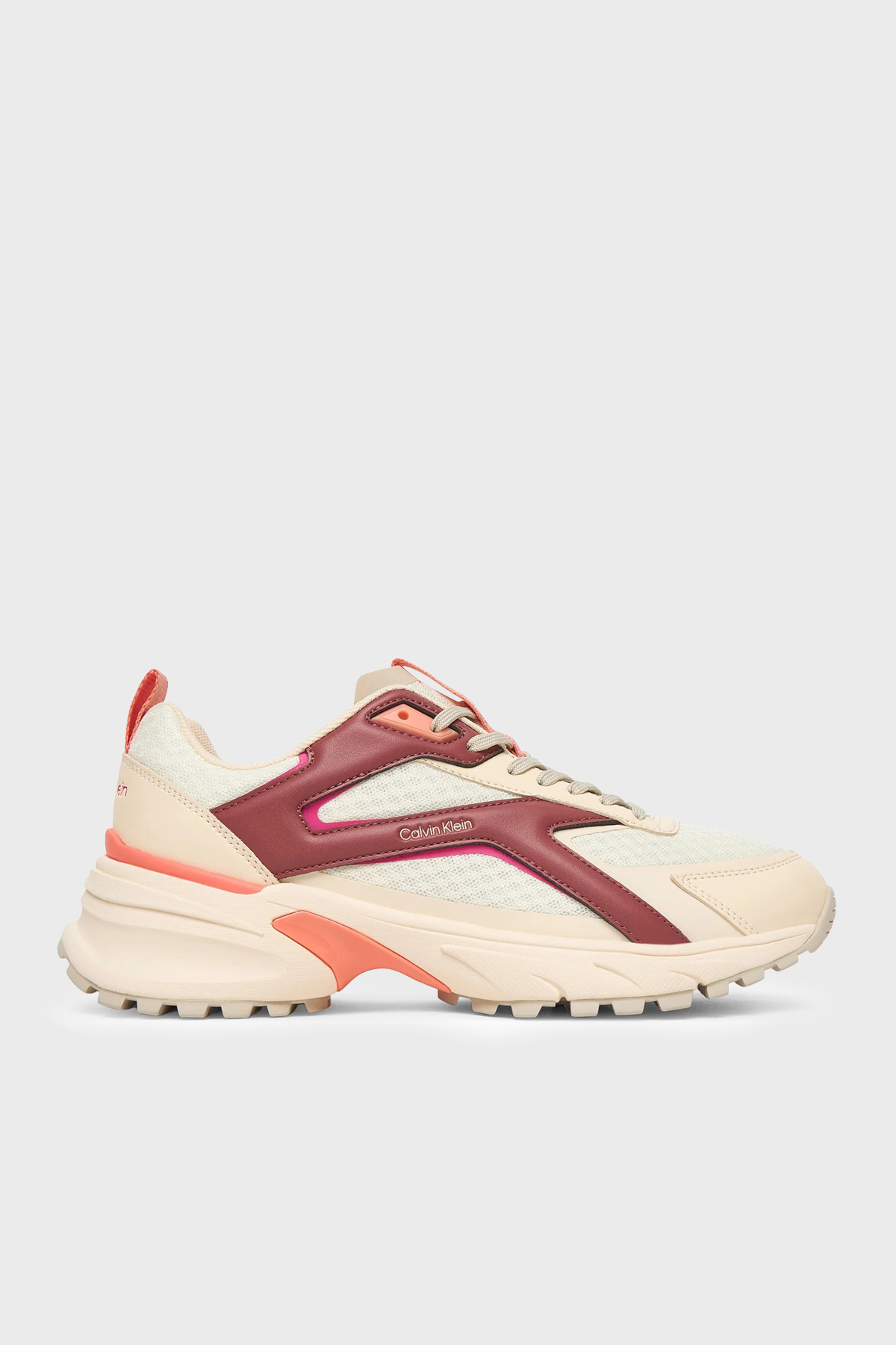 Calvin Klein Logolu Sneaker  HW0HW030020F6 Kadın Ayakkabı HW0HW03002 0F6 BEYAZ-BEJ