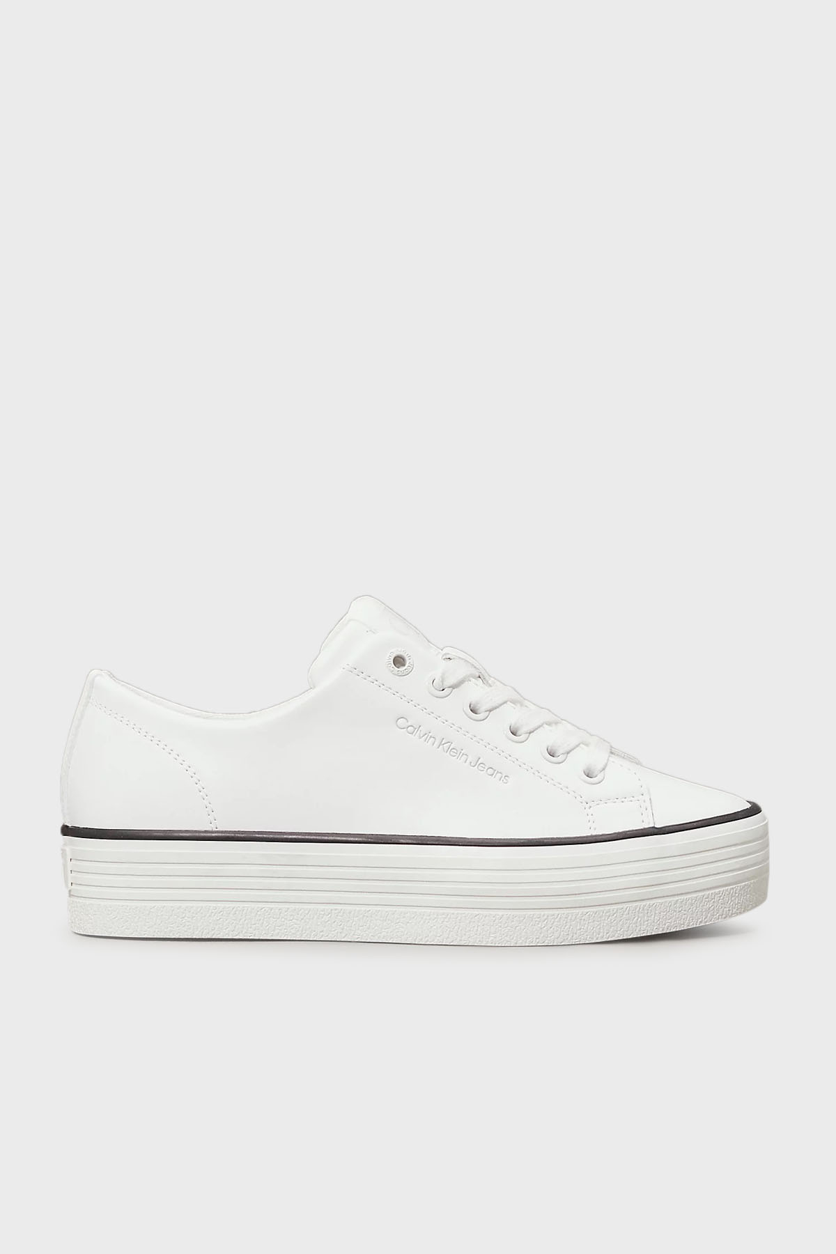 Calvin Klein Logolu Sneaker  YW0YW0163301W Kadın Ayakkabı YW0YW01633 01W BEYAZ-SİYAH