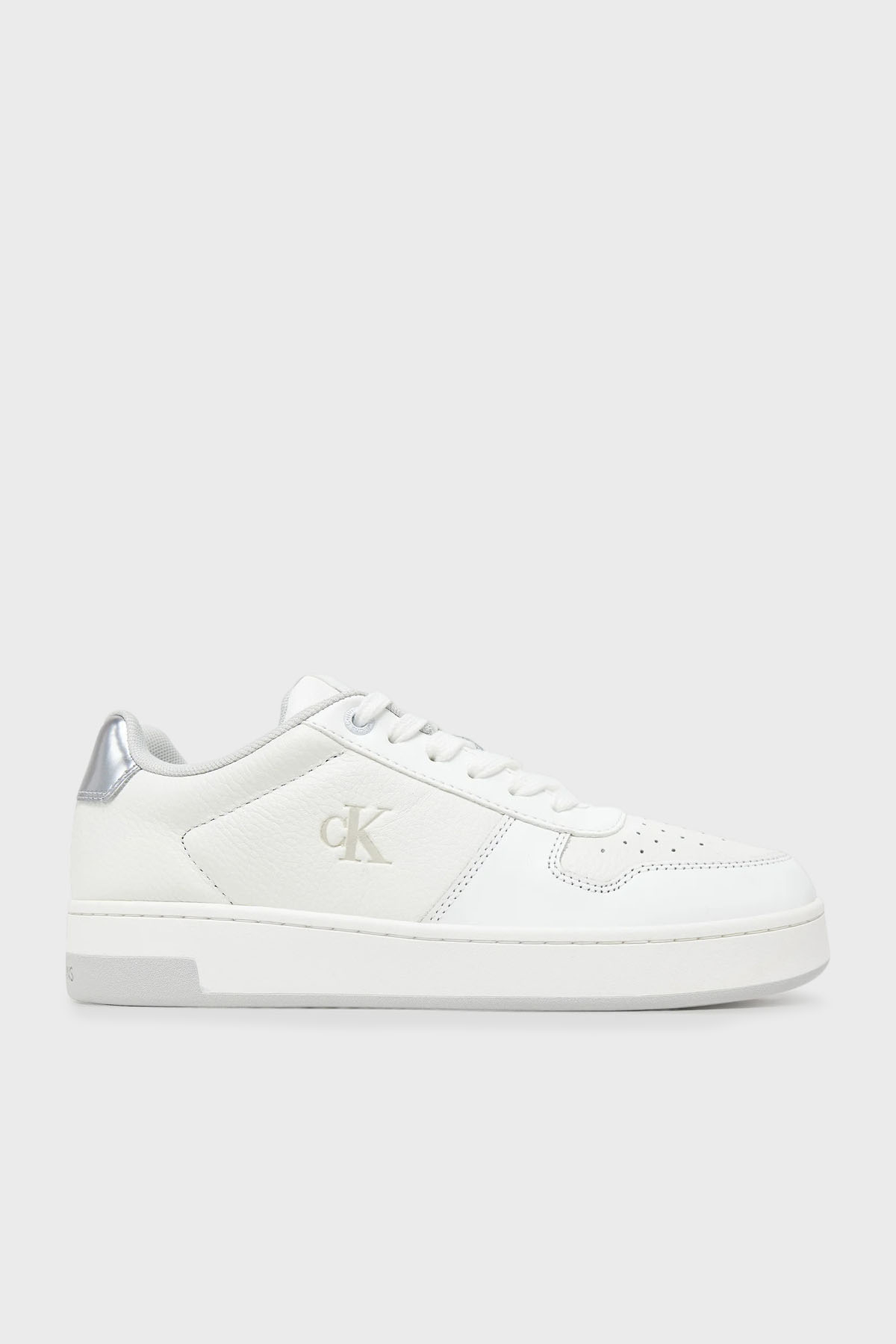 Calvin Klein Logolu Sneaker  YW0YW017650LI Kadın Ayakkabı YW0YW01765 0LI BEYAZ-GÜMÜŞ