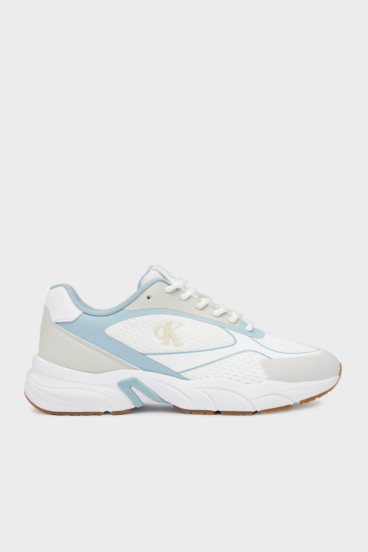 Calvin Klein Logolu Sneaker  YW0YW0188702U Kadın Ayakkabı YW0YW01887 02U BEYAZ-MAVİ