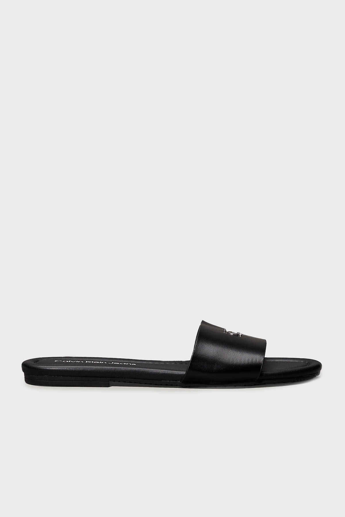 Calvin Klein Logolu Tek Bant  YW0YW016970GJ Kadın Terlik YW0YW01697 0GJ SİYAH