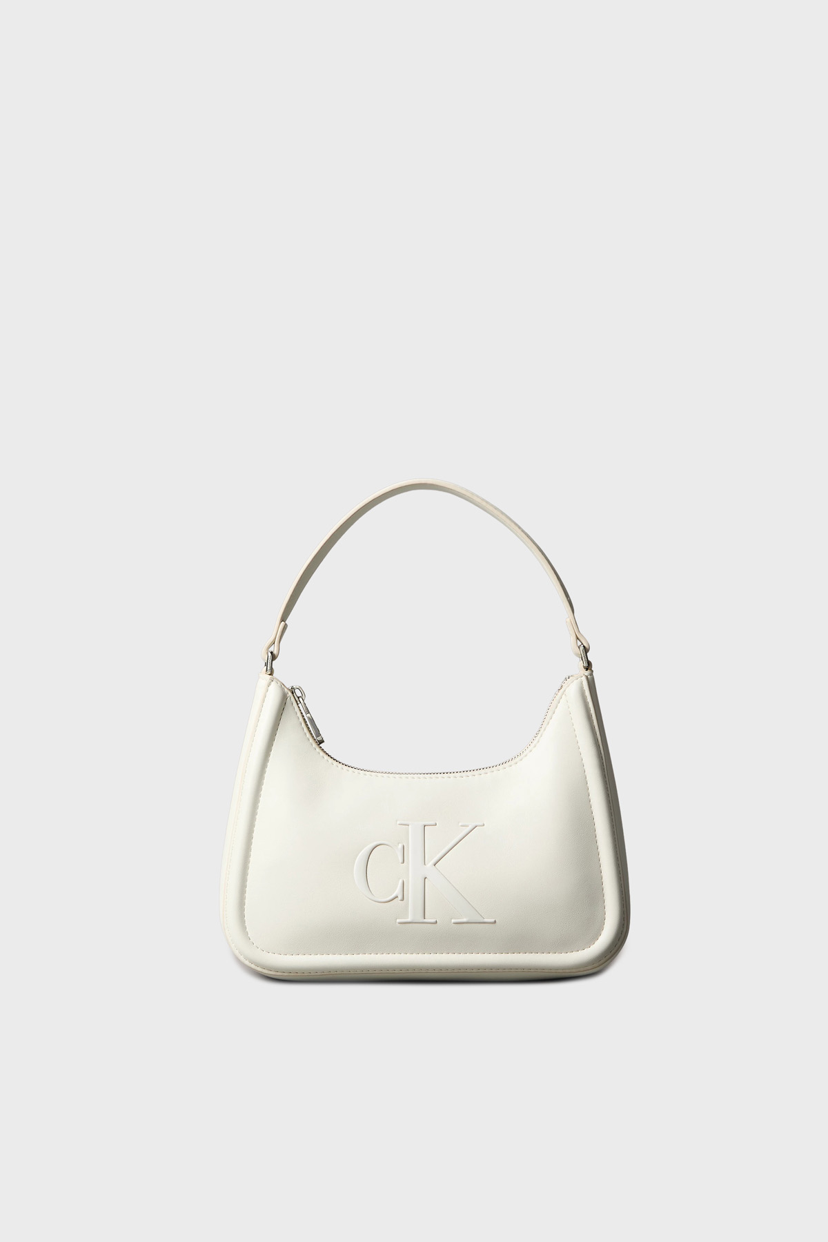Calvin Klein Logolu Tutma Saplı Mini  LV04F3230GFUP Kadın Çanta LV04F3230G FUP BEYAZ