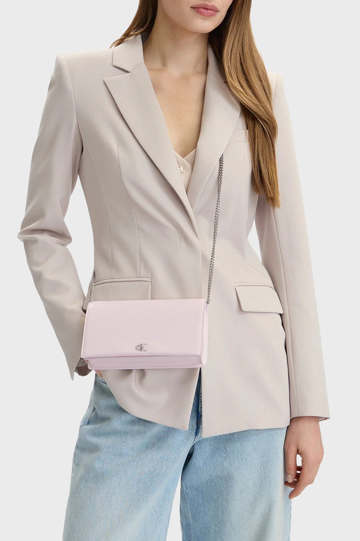 Calvin Klein Logolu Zincir Askılı Portföy  LV04F3319G8Z6 Kadın Çanta LV04F3319G 8Z6 PEMBE