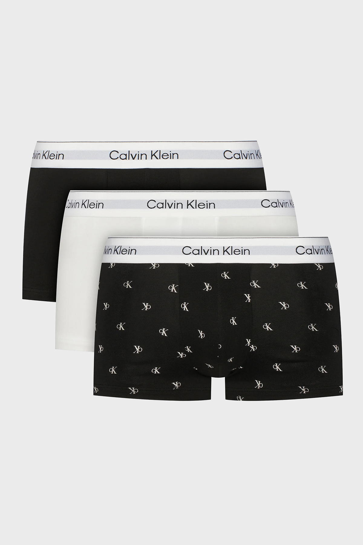 Calvin Klein Pamuklu 3 Pack  LV00NB43893TH Erkek Boxer LV00NB4389 3TH Siyah-Beyaz-Siyah