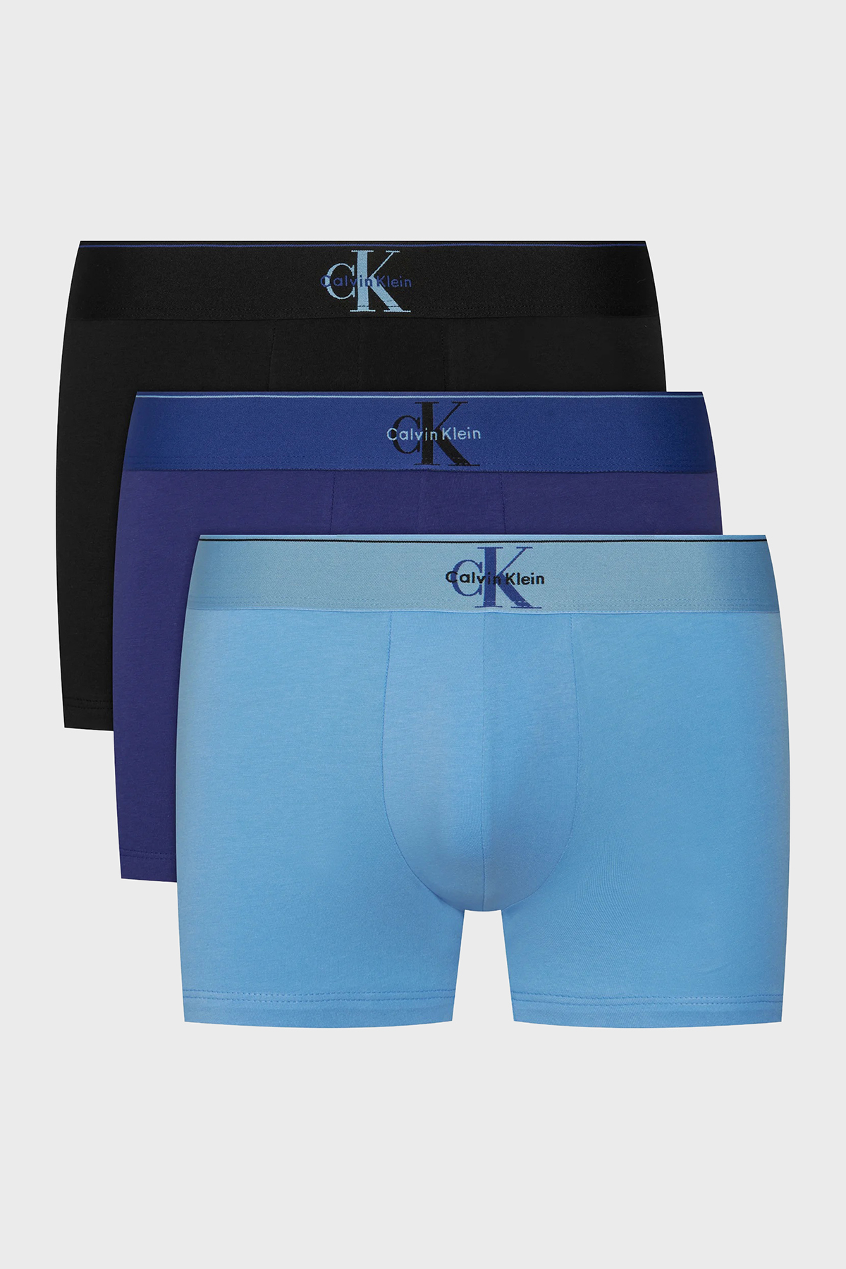 Calvin Klein Pamuklu 3 Pack   LV00NB4472TI8 Erkek Boxer LV00NB4472 TI8 MAVİ-MOR-SİYAH