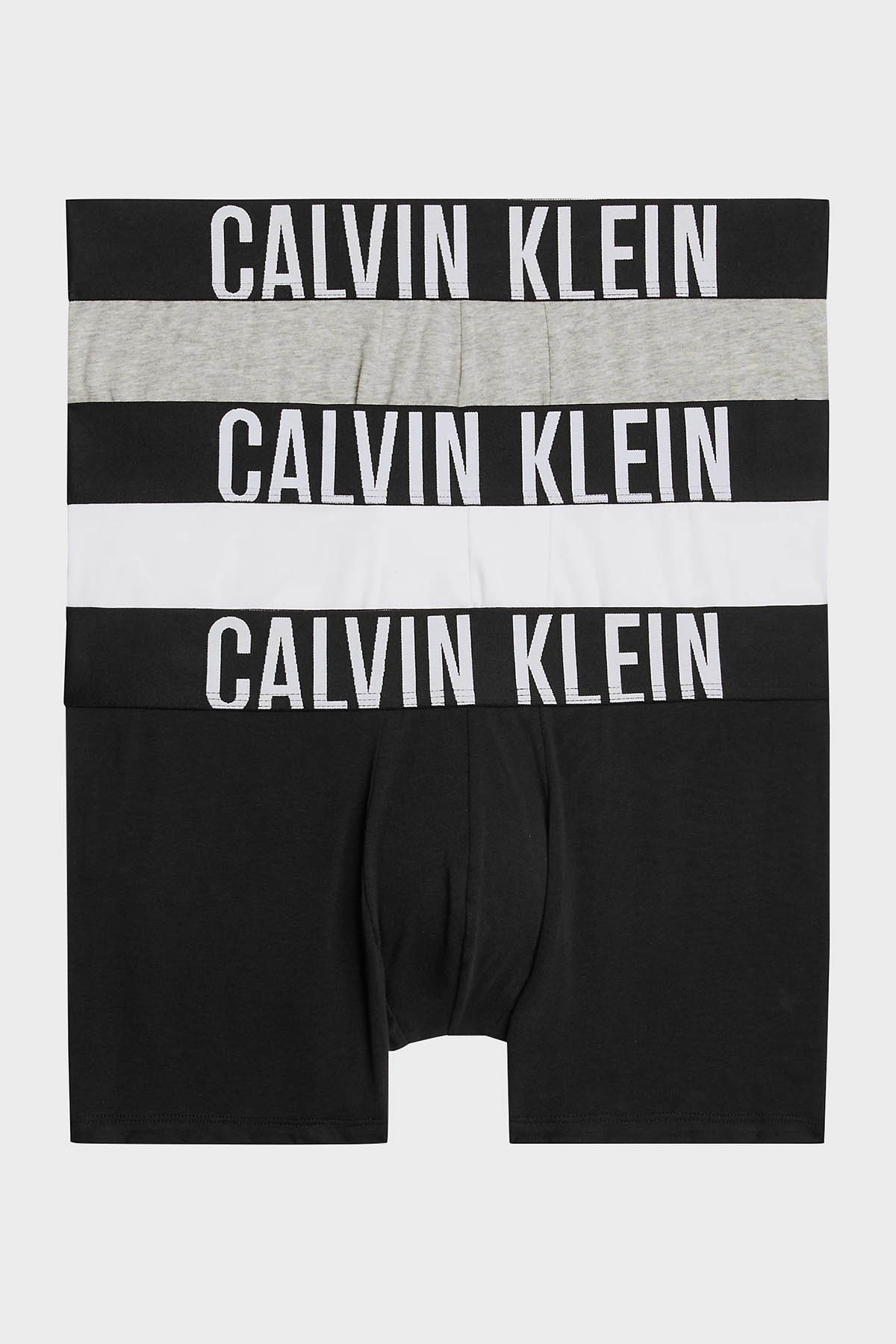 Calvin Klein Pamuklu Esnek 3 Pack  000NB3608AMPI Erkek Boxer 000NB3608A MPI SİYAH-BEYAZ-GRİ