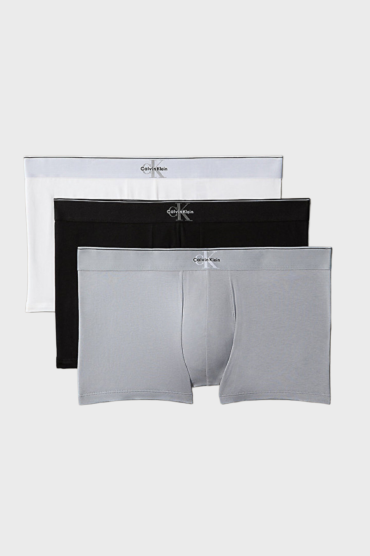 Calvin Klein Pamuklu Logolu 3 Pack  LV00NB44724RV Erkek Boxer LV00NB4472 4RV SİYAH GRİ EKRU