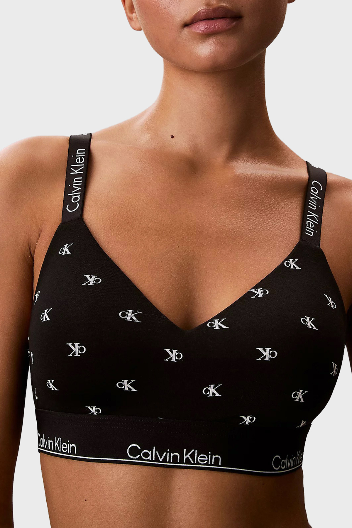 Calvin Klein Pamuklu Logolu  LV00QF8504PCS Kadın Sütyen LV00QF8504 PCS SİYAH