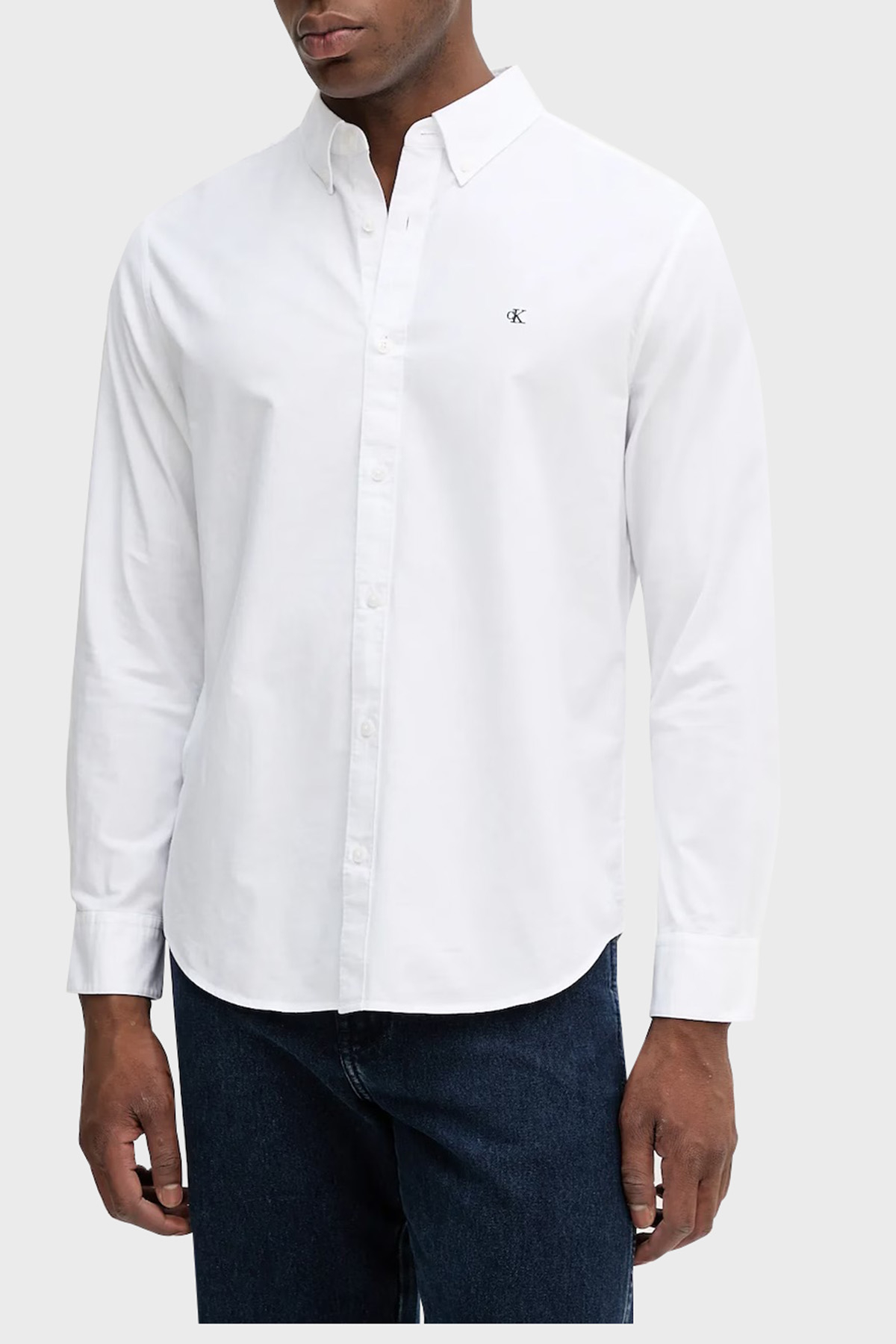 Calvin Klein Pamuklu Regular Fit Düğmeli Yaka Uzun Kollu  LV140EM125YAA Erkek Gömlek LV140EM125 YAA BEYAZ
