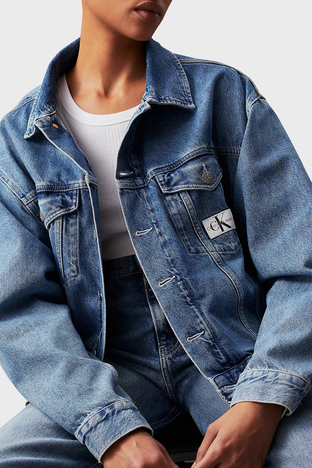 Calvin Klein Pamuklu Regular Fit J20J2236721AA Bayan Kot Ceket J20J223672 1AA MAVİ - Calvin Klein