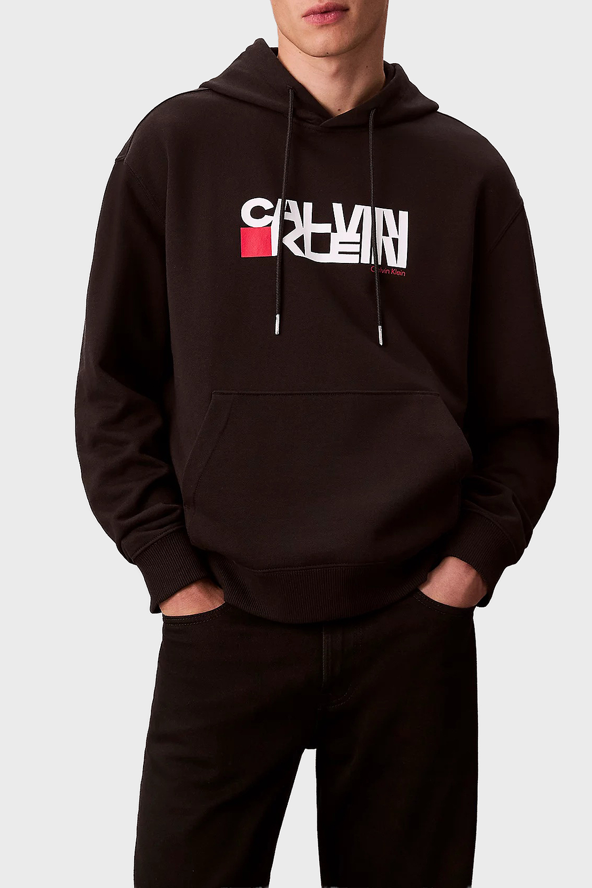 Calvin Klein Pamuklu Regular Fit Kapüşonlu Logolu  LV04RD258GUB1 Erkek Sweat LV04RD258G UB1 SİYAH