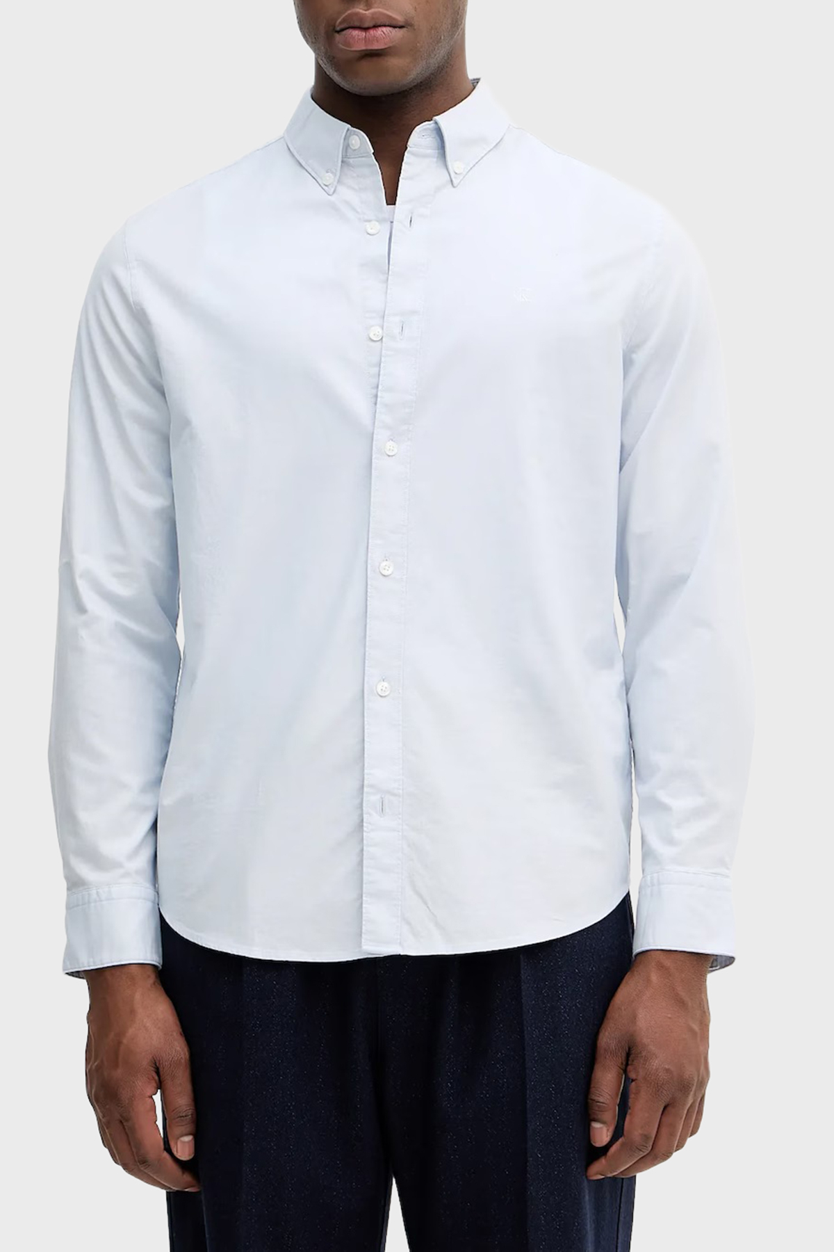Calvin Klein Pamuklu Regular Fit Klasik Yaka Uzun Kollu  LV140EM125CIQ Erkek Gömlek LV140EM125 CIQ MAVİ
