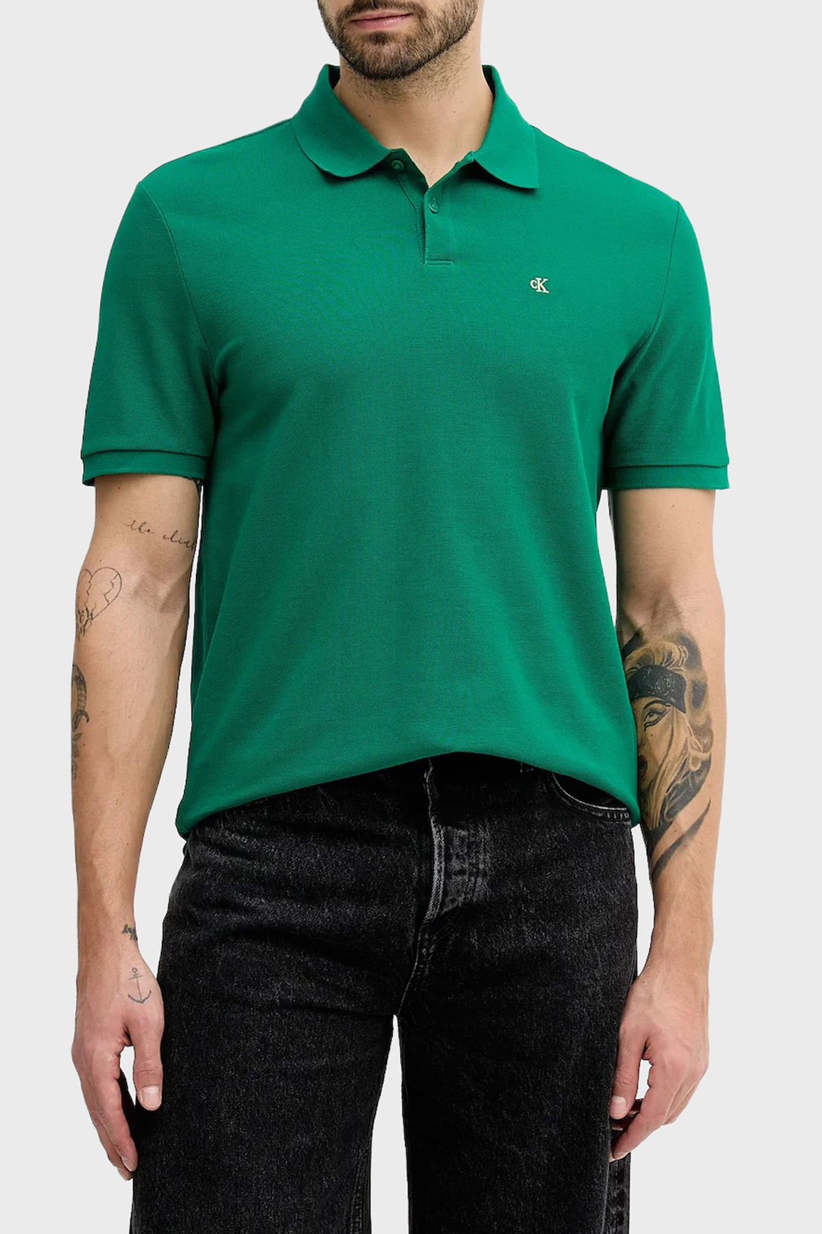 Calvin Klein Pamuklu Regular Fit Logo Nakışlı  LV040EM2692ES Erkek Polo LV040EM269 2ES YEŞİL