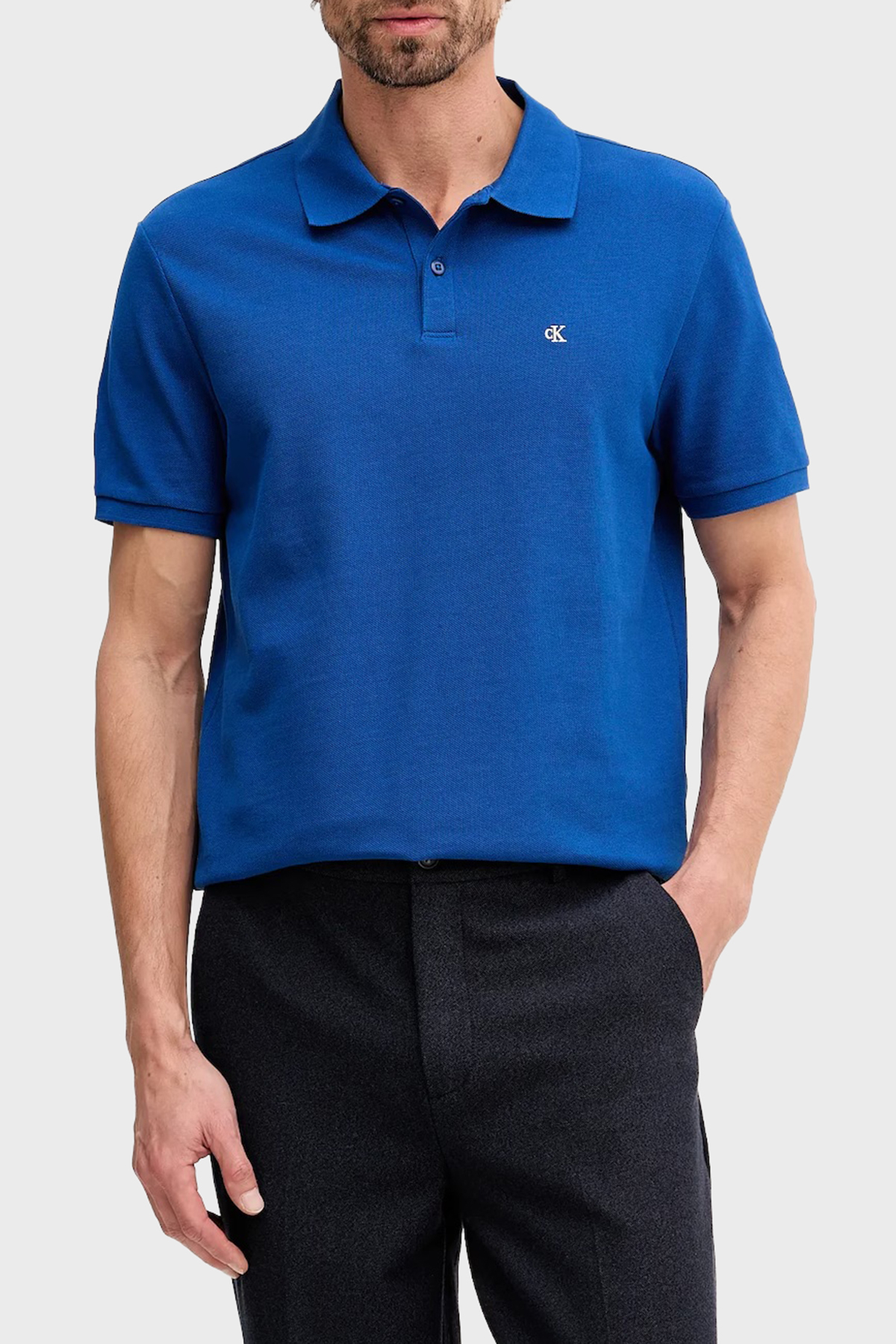 Calvin Klein Pamuklu Regular Fit Logo Nakışlı  LV040EM2692IL Erkek Polo LV040EM269 2IL LACİVERT