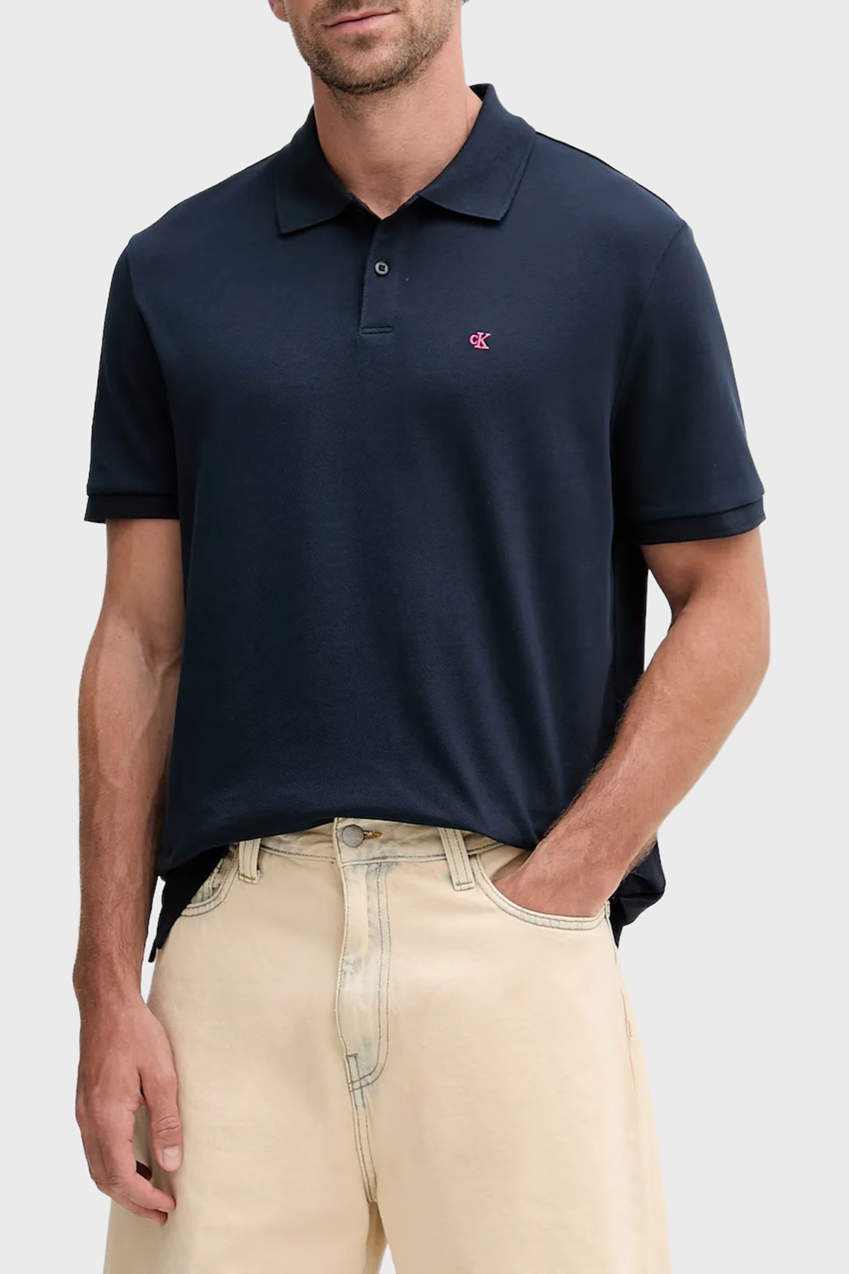 Calvin Klein Pamuklu Regular Fit Logo Nakışlı  LV040EM269CEF Erkek Polo LV040EM269 CEF LACİVERT