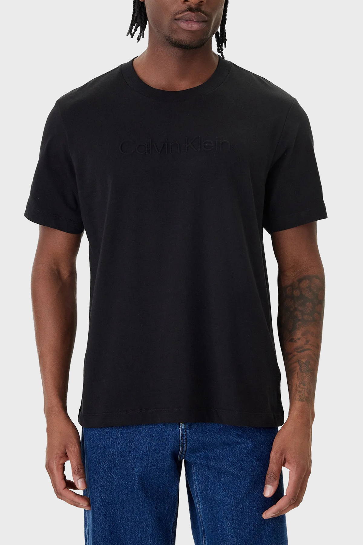 Calvin Klein Pamuklu Regular Fit Logolu Bisiklet Yaka Erkek T Shirt LV04LF811G UB1 SİYAH