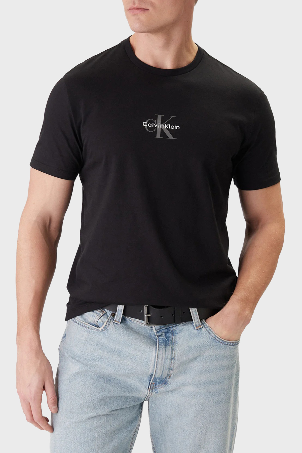 Calvin Klein Pamuklu Regular Fit Logolu Bisiklet Yaka  LV04RB866GUB1 Erkek T Shirt LV04RB866G UB1 SİYAH