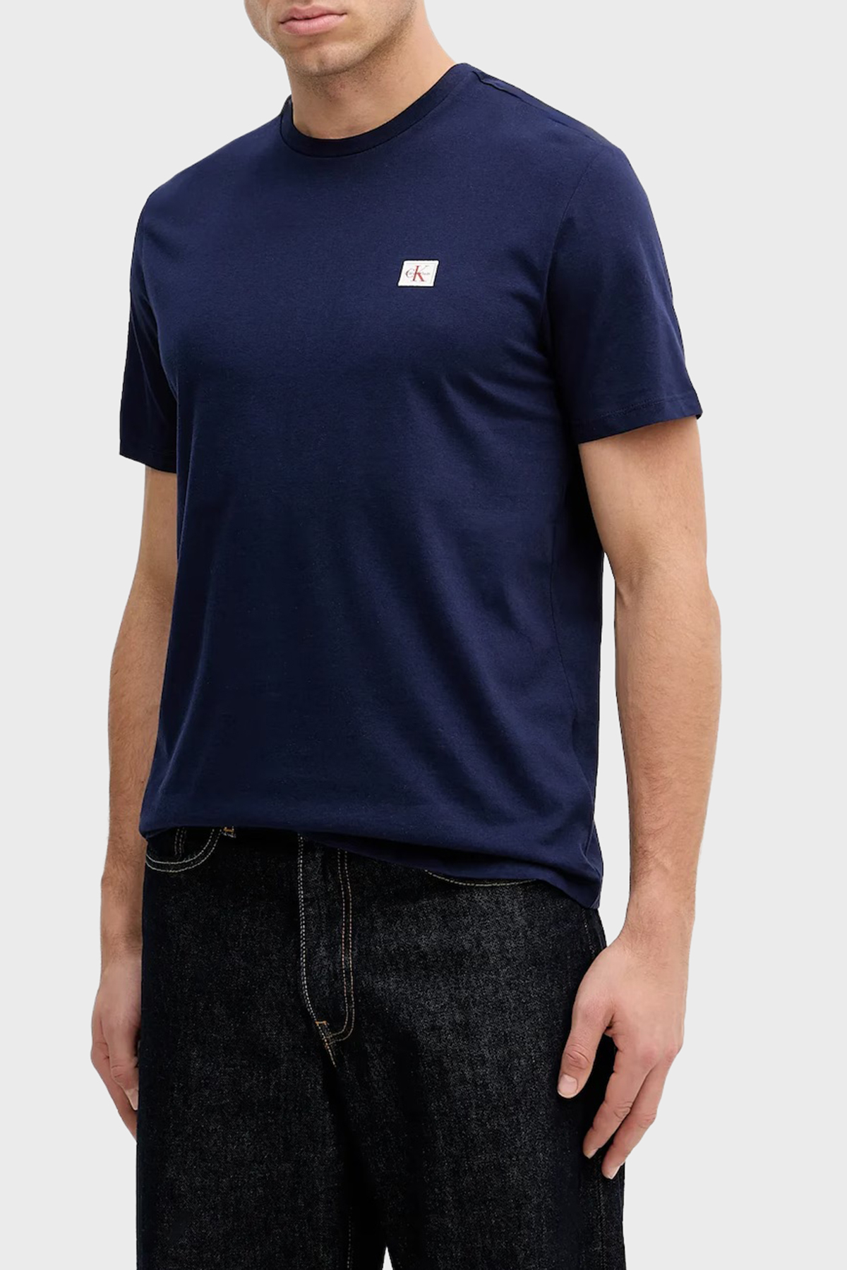 Calvin Klein Pamuklu Regular Fit Logolu Bisiklet Yaka  LV04RC272GWFW Erkek T Shirt LV04RC272G WFW LACİVERT
