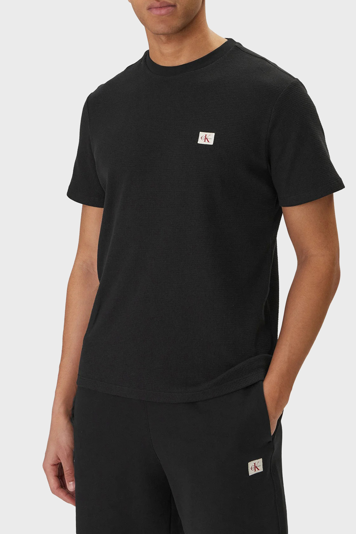 Calvin Klein Pamuklu Regular Fit Logolu Bisiklet Yaka  LV04RD008GUB1 Erkek T Shirt LV04RD008G UB1 SİYAH