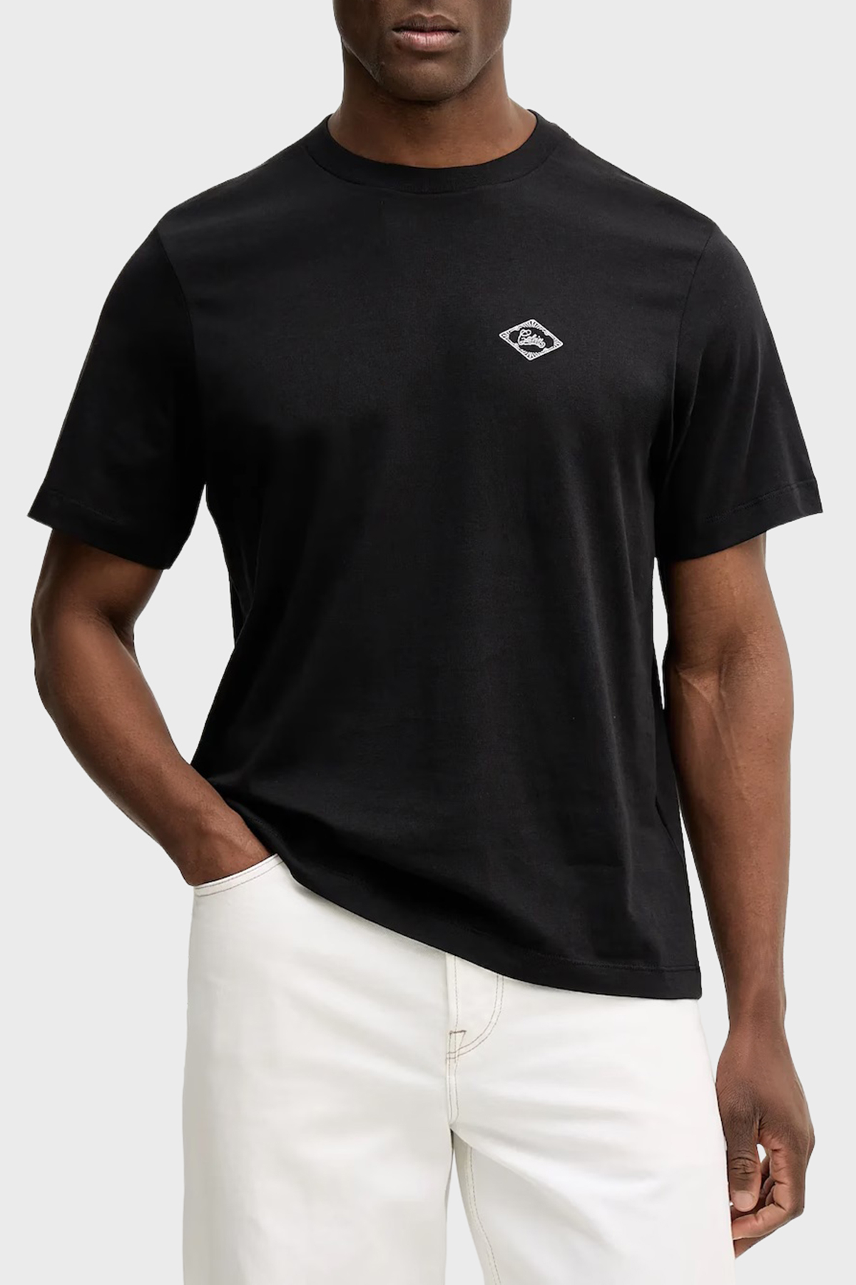 Calvin Klein Pamuklu Regular Fit Logolu Bisiklet Yaka  LV04RE802GUB1 Erkek T Shirt LV04RE802G UB1 SİYAH