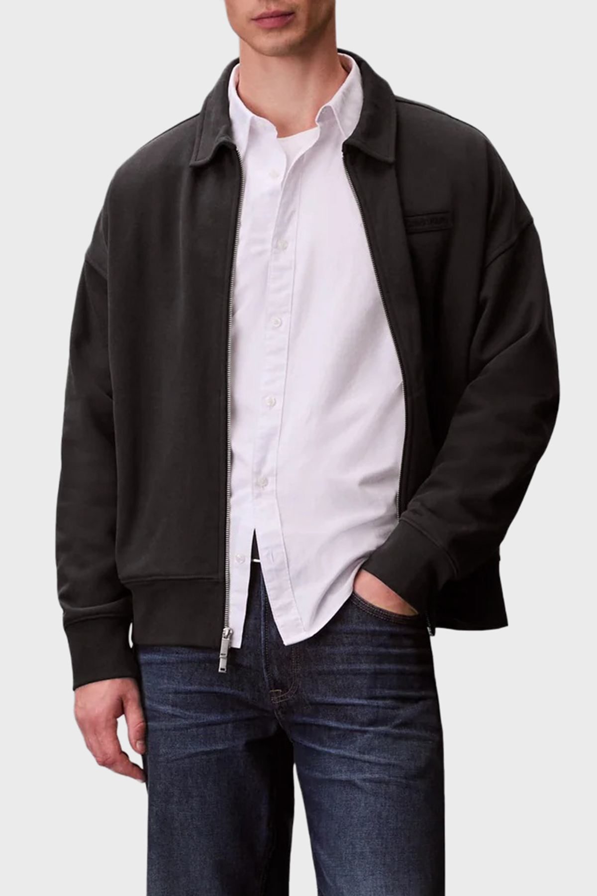 Calvin Klein Pamuklu Regular Fit Logolu Klasik Yaka Erkek Ceket LV14RE208G 8MN ANTRASİT