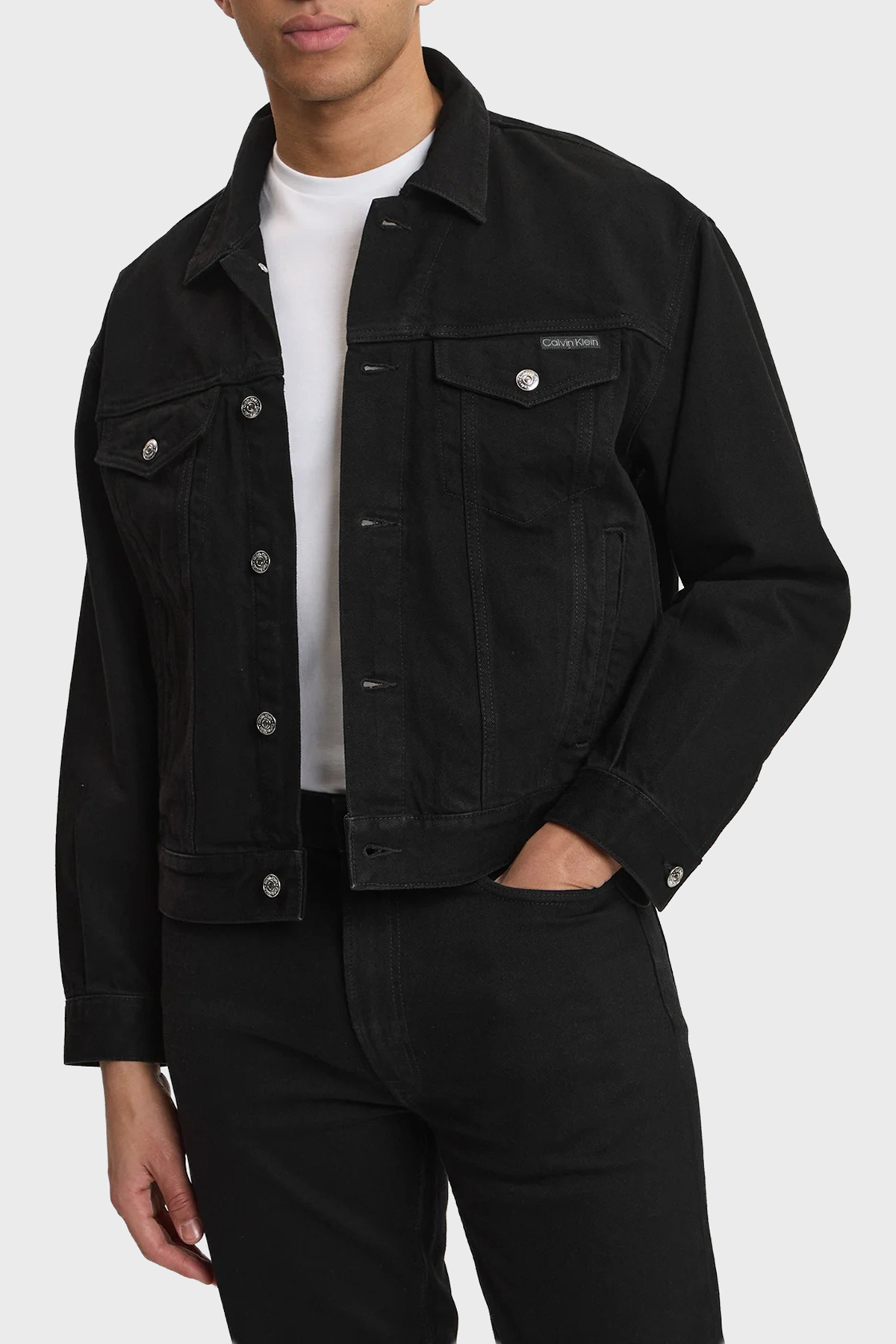 Calvin Klein Pamuklu Regular Fit Logolu  LV04RF706GJW4 Erkek Ceket LV04RF706G JW4 SİYAH
