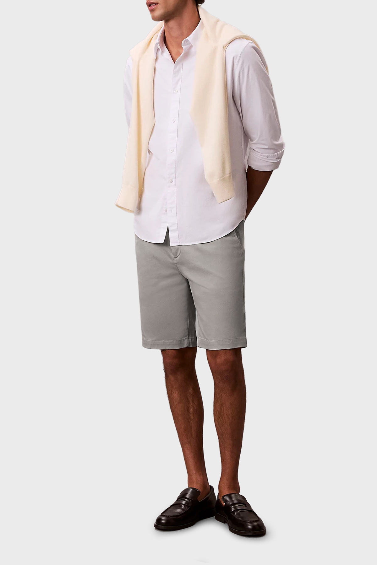 Calvin Klein Pamuklu Regular Fit Normal Bel Chino  LV04LB600GRAK Erkek Şort LV04LB600G RAK TOPRAK