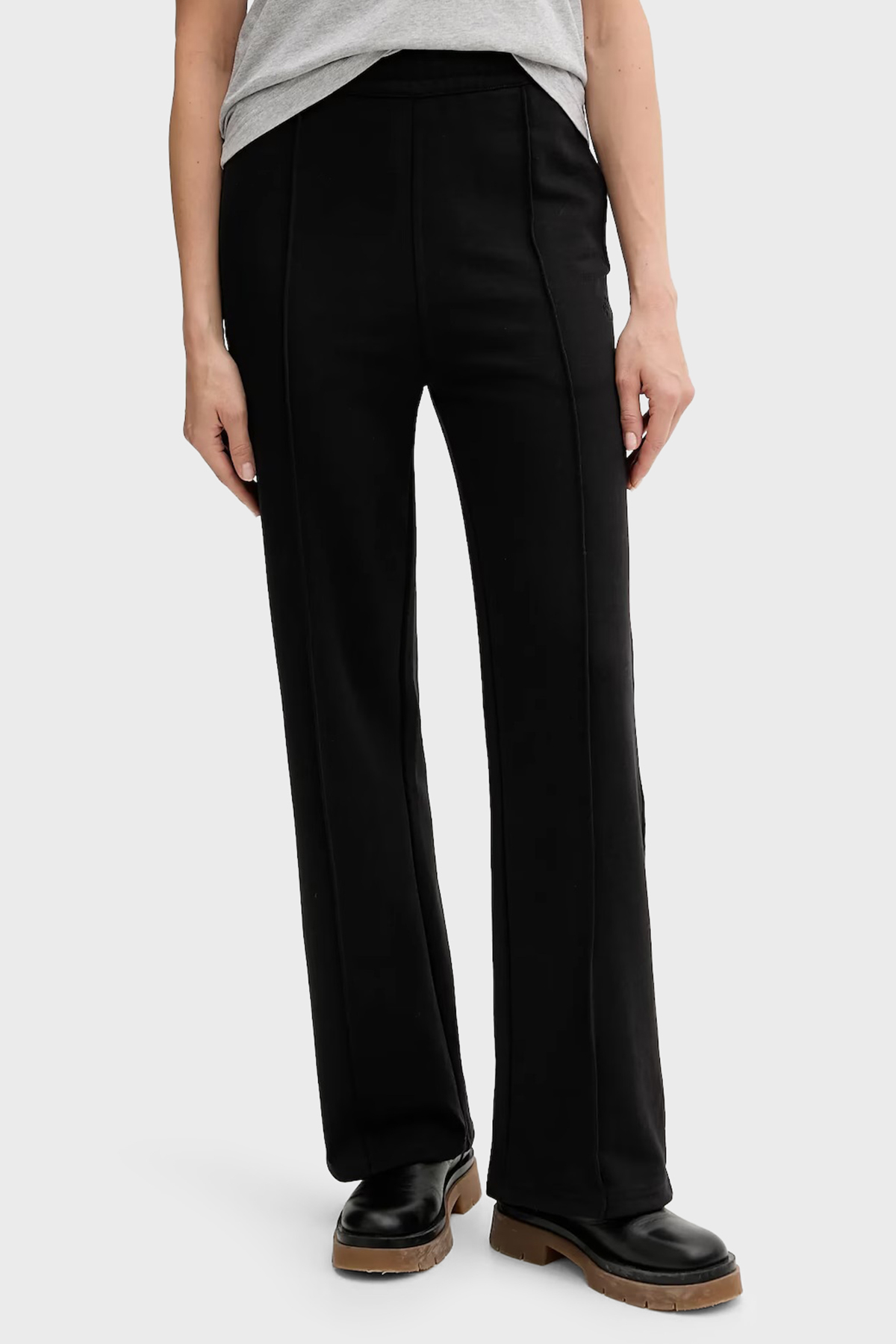 Calvin Klein Pamuklu Regular Fit Normal Bel Düz Paça Çimalı  LV047B240GUB1 Kadın Pantolon LV047B240G UB1 SİYAH
