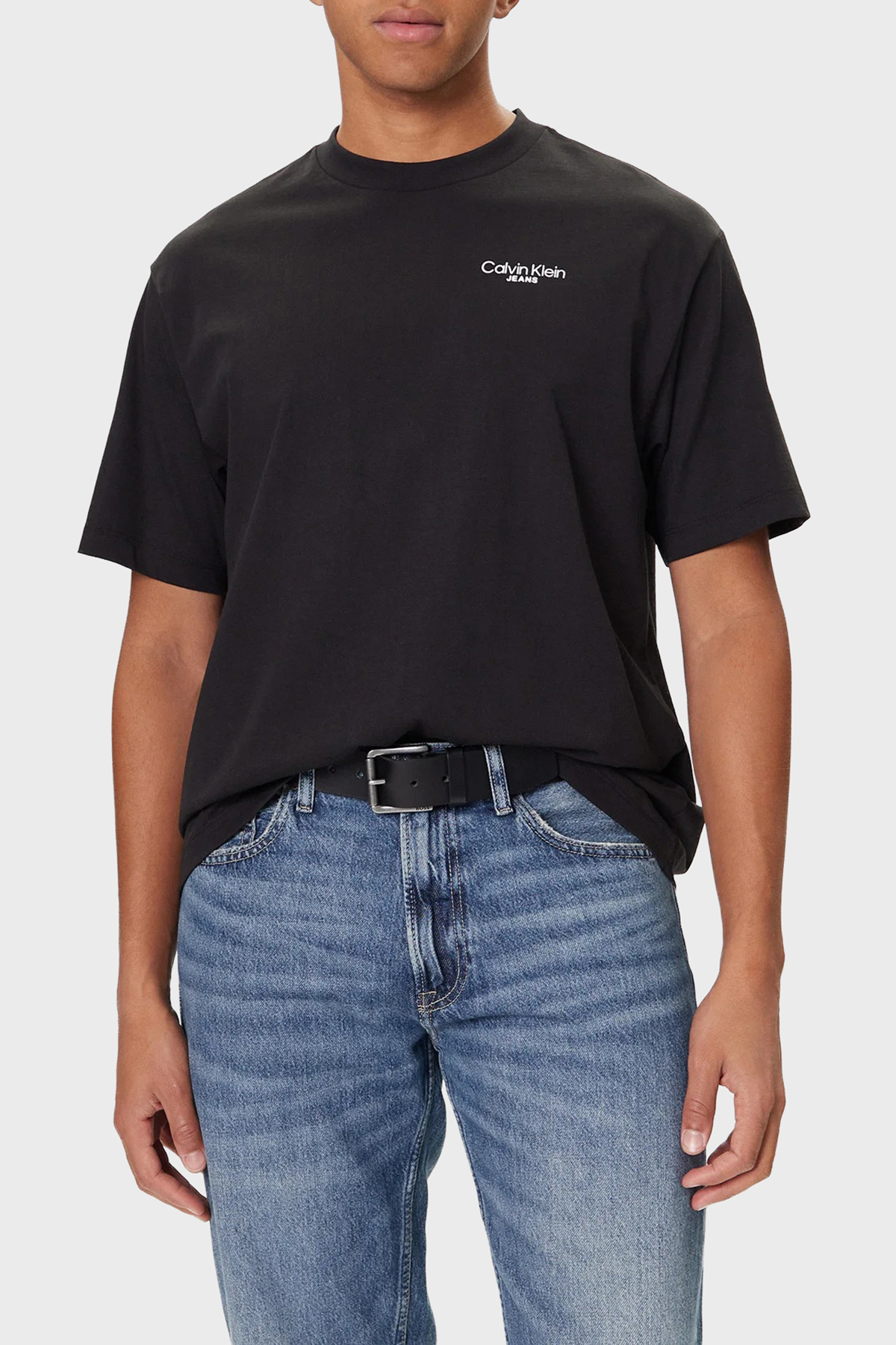 Calvin Klein Pamuklu Regular Fit Sırt Baskılı Bisiklet Yaka  LV04RD825GUB1 Erkek T Shirt LV04RD825G UB1 SİYAH