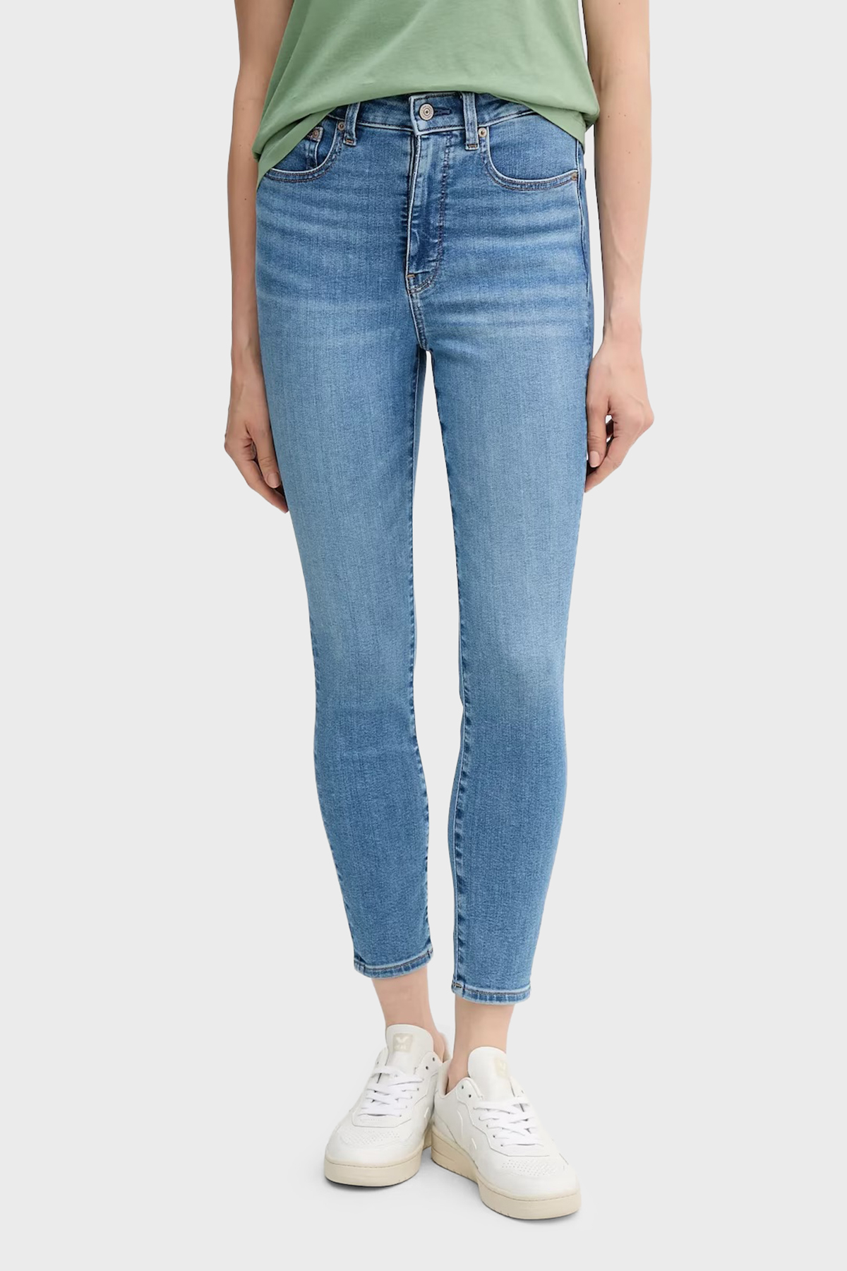 Calvin Klein Pamuklu Skinny Fit Yüksek Bel Dar Paça Jeans LV047B769GVRW Kadın Kot Pantolon LV047B769G VRW MAVİ