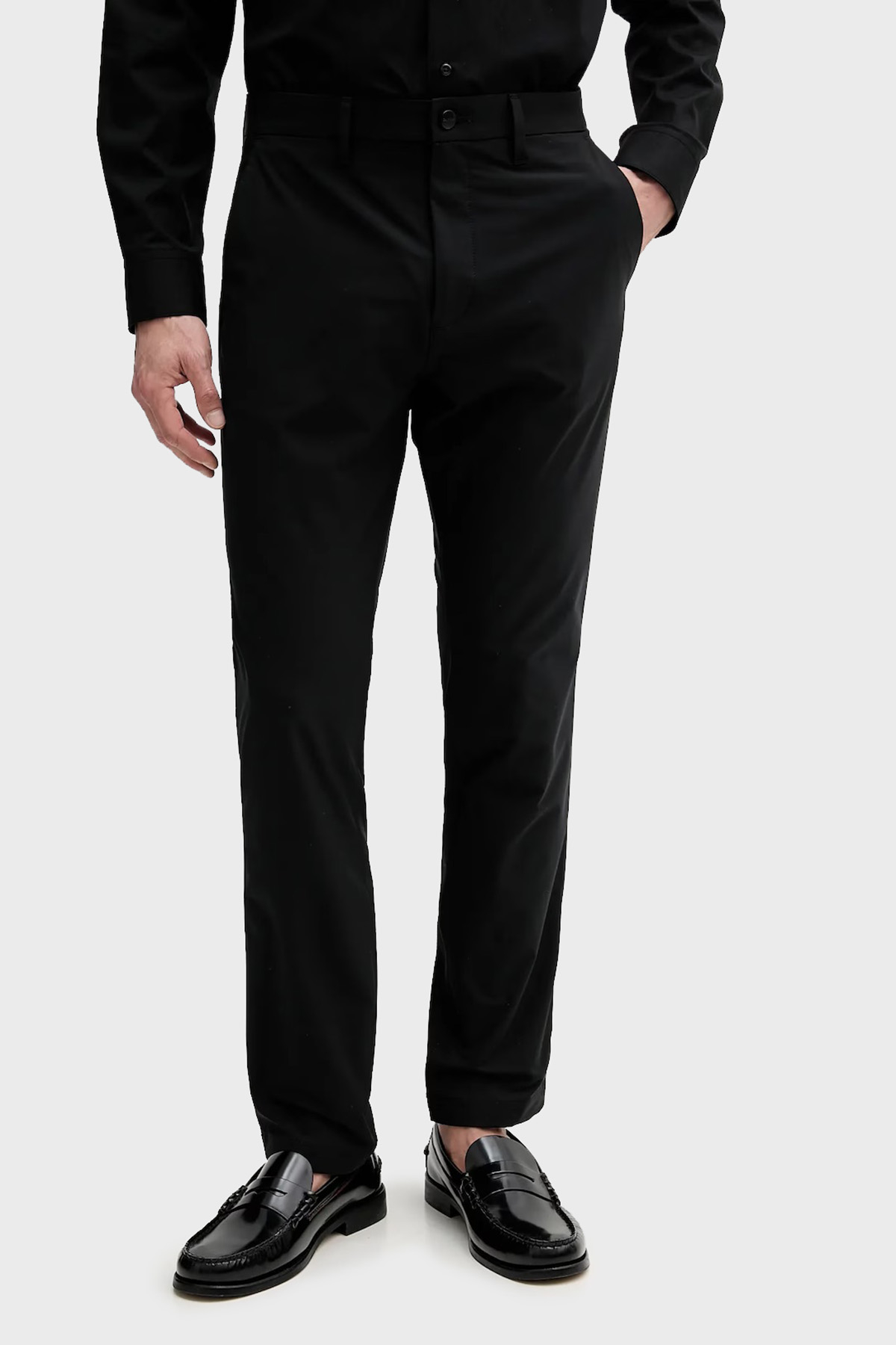 Calvin Klein Slim Fit Normal Bel Düz Paça  LV04LB610GUB1 Erkek Pantolon LV04LB610G UB1 SİYAH