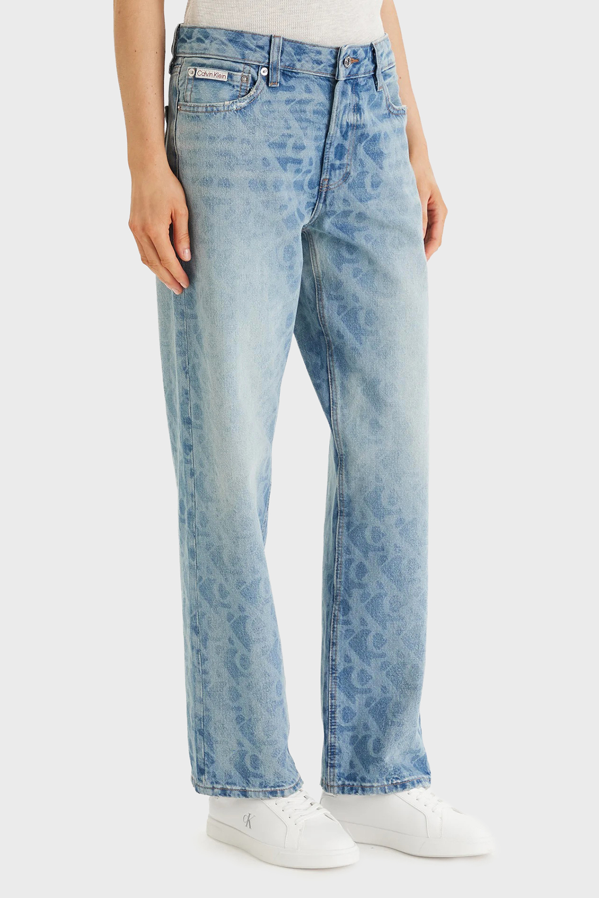 Calvin Klein Pamuklu Straight Fit Normal Bel Jeans LV047F678G1WX Kadın Kot Pantolon LV047F678G 1WX MAVİ