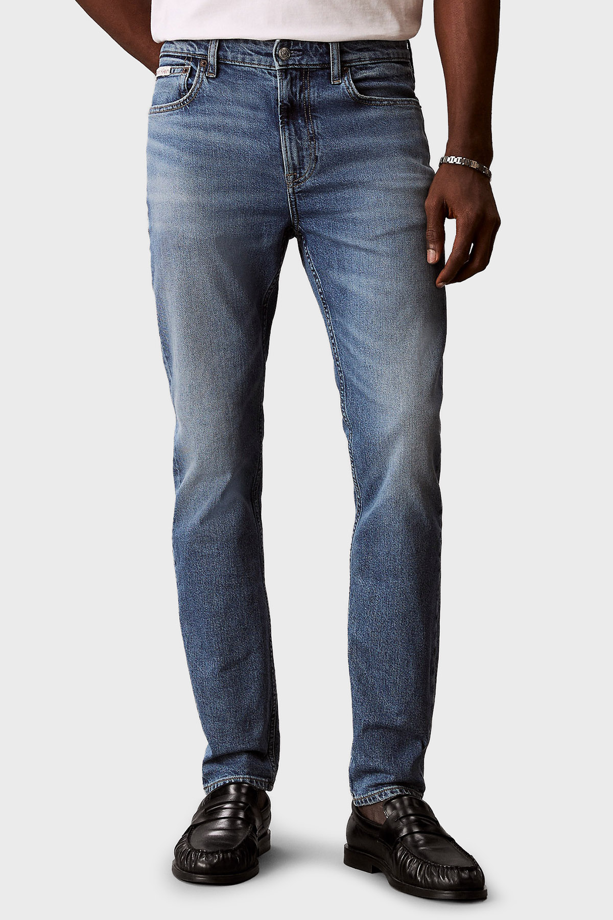 Calvin Klein Pamuklu Straight Fit Normal Bel LV04RF742GR7O Erkek Kot Pantolon LV04RF742G R7O MAVİ