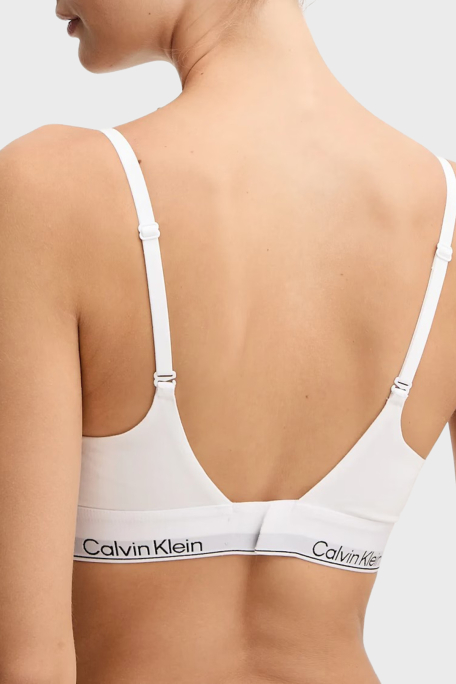 Calvin Klein Push-Up Logo Bantlı Pamuklu Ayarlanabilir Askılı LV00QF8502100 Bayan Sütyen LV00QF8502 100 BEYAZ - 2