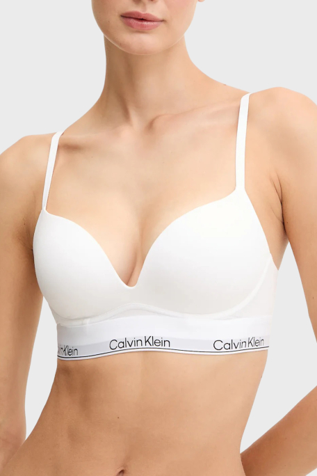 Calvin Klein Push-Up Logo Bantlı Pamuklu Ayarlanabilir Askılı LV00QF8502100 Bayan Sütyen LV00QF8502 100 BEYAZ - 3