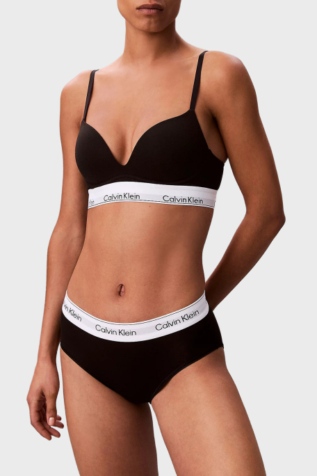 Calvin Klein Push-Up Logo Bantlı Pamuklu Ayarlanabilir Askılı LV00QF8502UB1 Bayan Sütyen LV00QF8502 UB1 SİYAH - 1