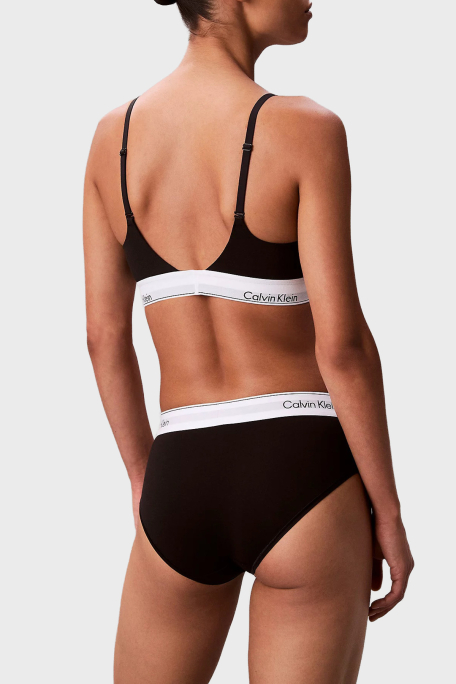 Calvin Klein Push-Up Logo Bantlı Pamuklu Ayarlanabilir Askılı LV00QF8502UB1 Bayan Sütyen LV00QF8502 UB1 SİYAH - 3