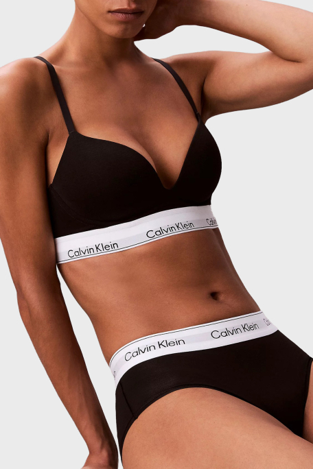 Calvin Klein Push-Up Logo Bantlı Pamuklu Ayarlanabilir Askılı LV00QF8502UB1 Bayan Sütyen LV00QF8502 UB1 SİYAH - 4
