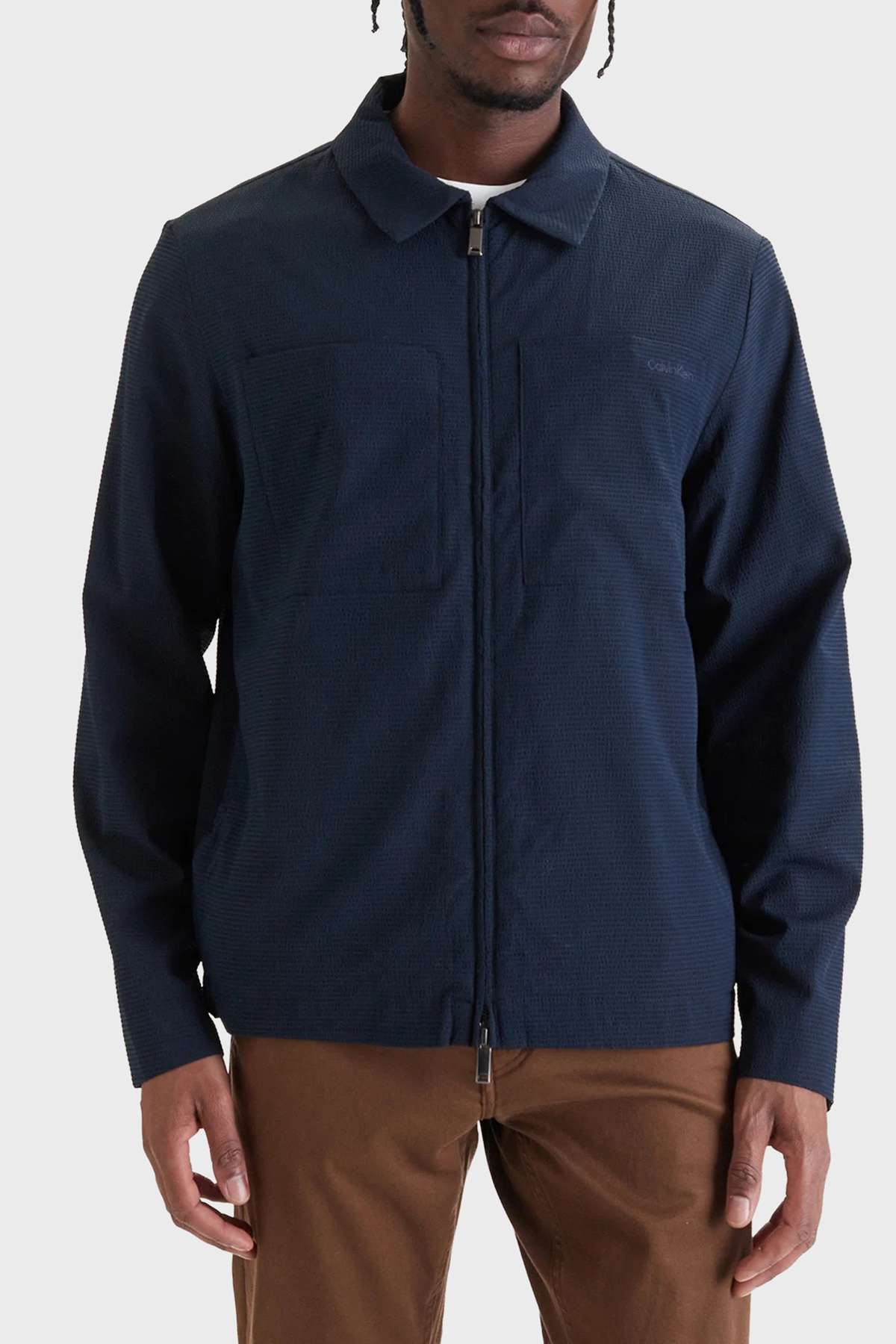 Calvin Klein Regular Fit Göğüs Cepli Fermuarlı  LV04LF424GCEF Erkek Ceket LV04LF424G CEF LACİVERT
