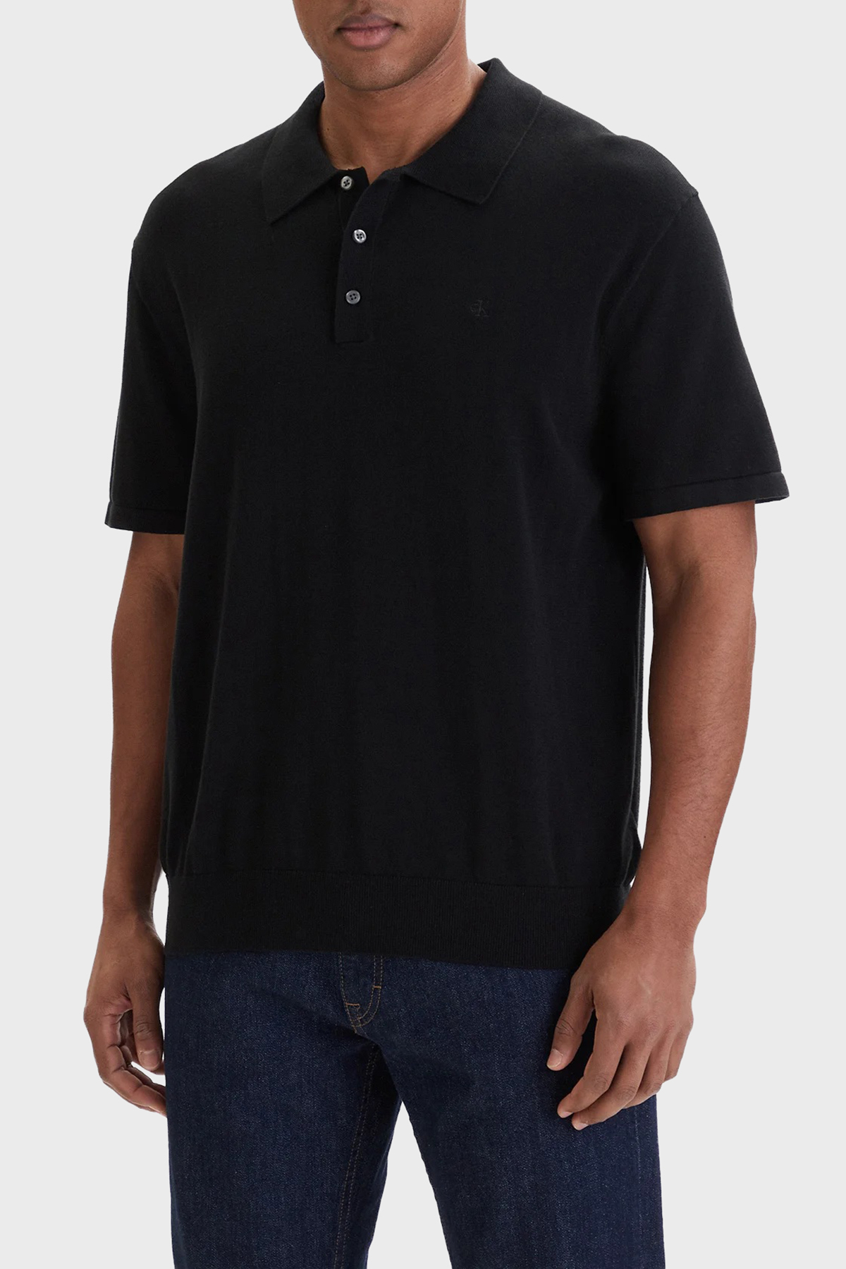 Calvin Klein Regular Fit Pamuklu Düğmeli Örme  LV04LC326G Erkek Polo LV04LC326G UB1 SİYAH