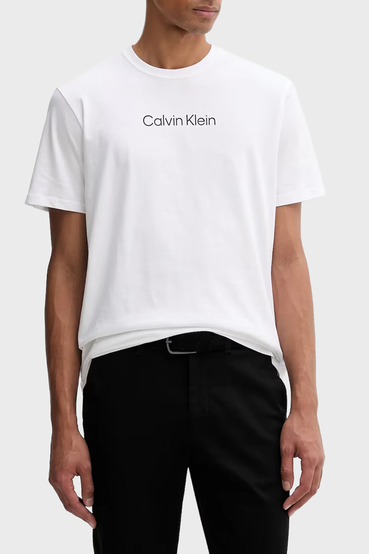 Calvin Klein Regular Fit Pamuklu Logo Baskılı  LV04LD230GYAF Erkek T Shirt LV04LD230G YAF BEYAZ
