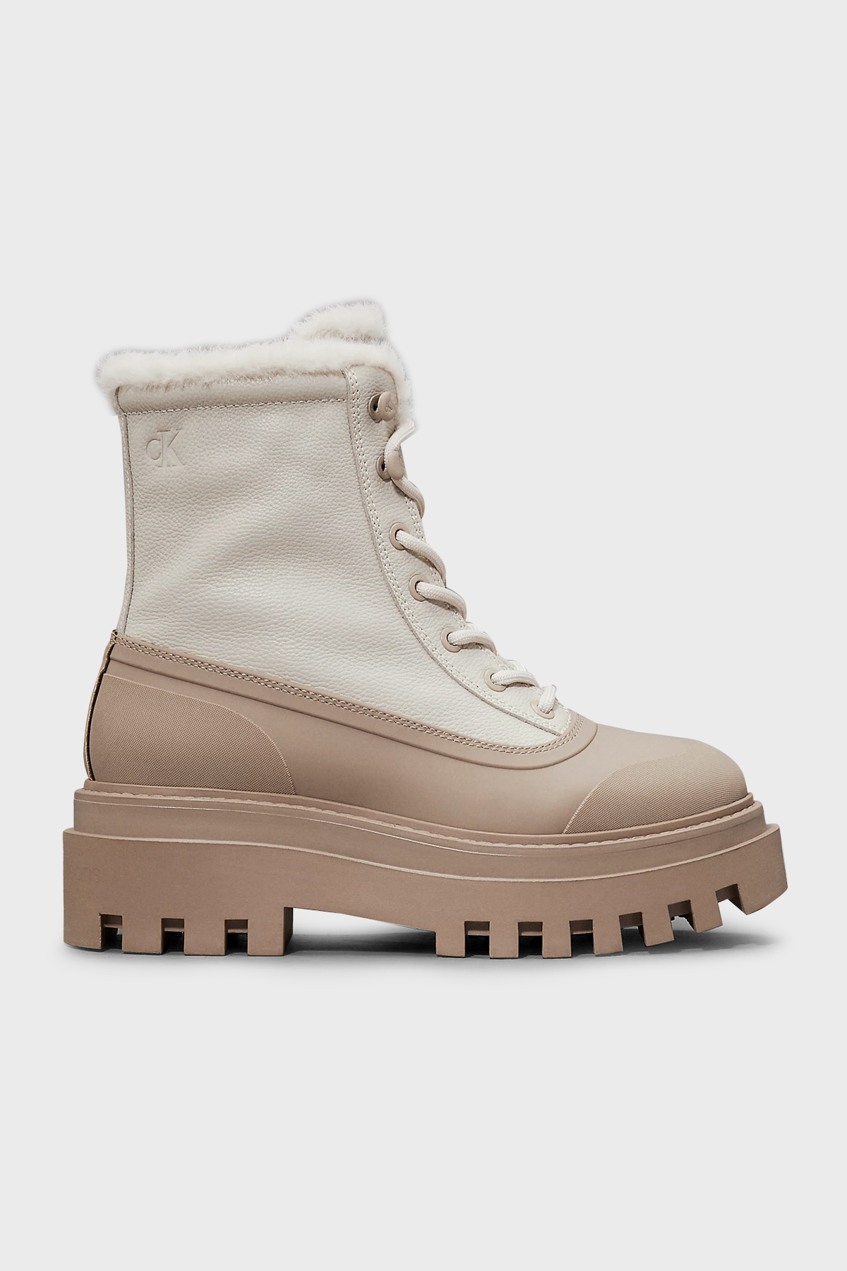 Calvin Klein Renk Bloklu Tırtıklı Platform Taban  YW0YW015570HG Kadın Bot YW0YW01557 0HG BEJ