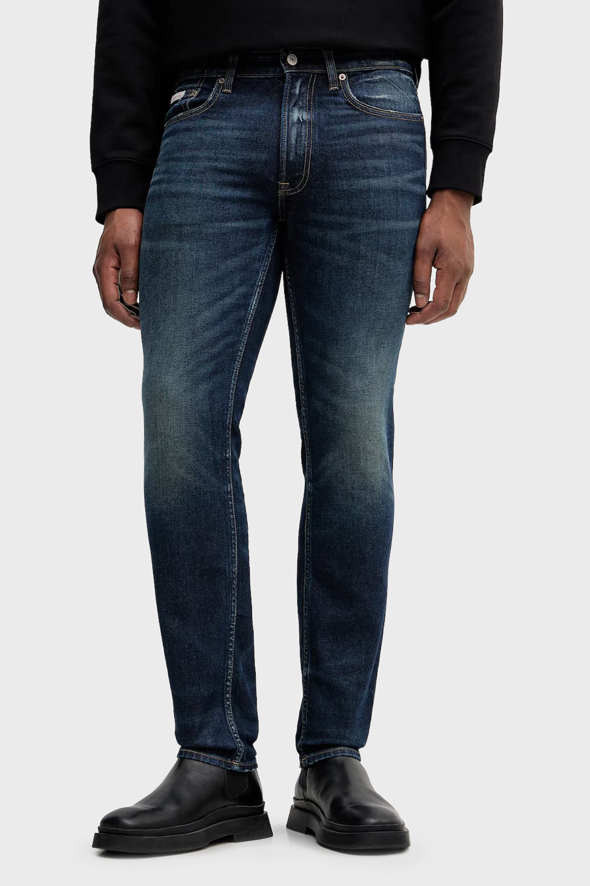 Calvin Klein Slim Fit Pamuklu Orta Bel Düz Paça Jeans LV04RE701G2TH Erkek Kot Pantolon LV04RE701G 2TH LACİVERT