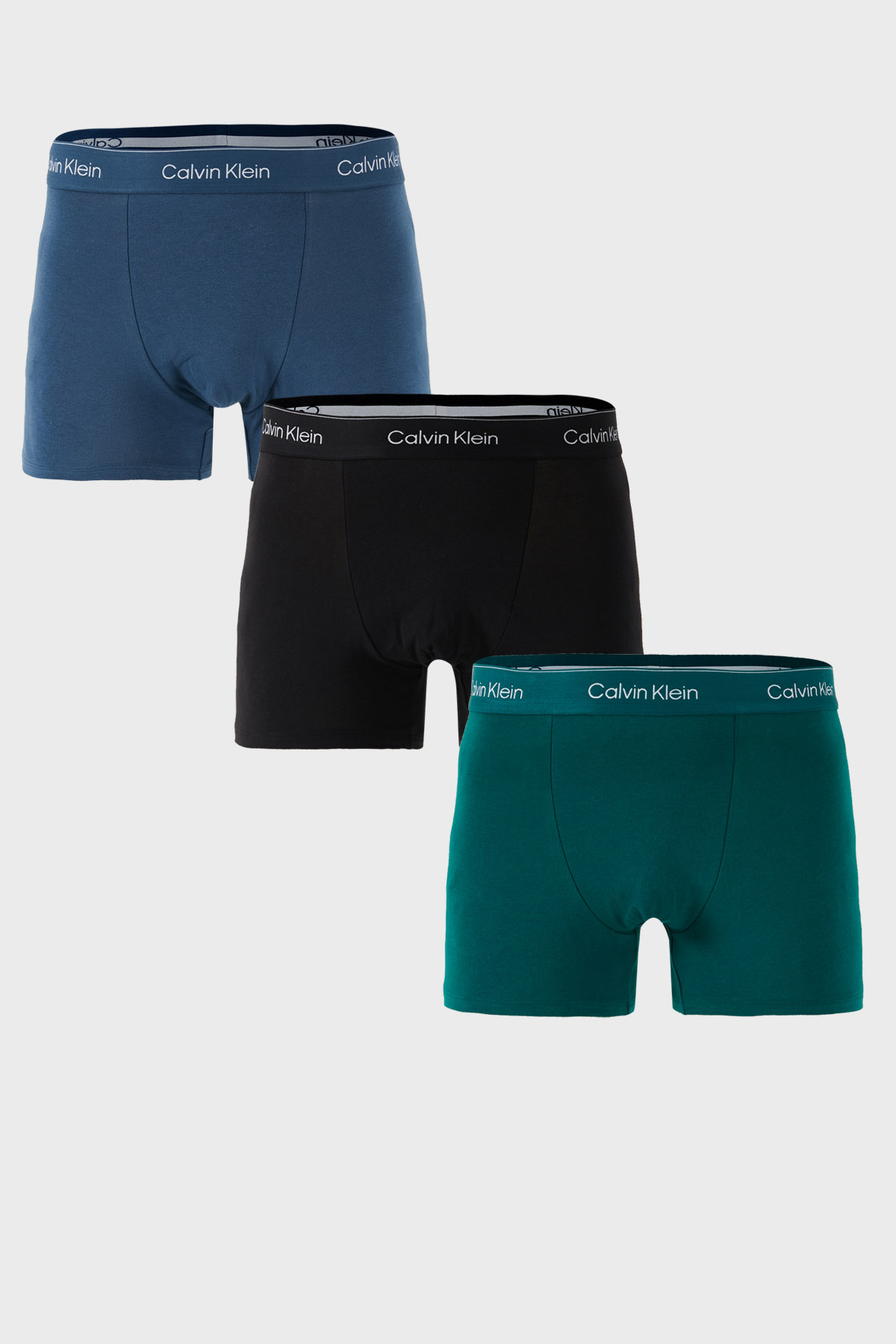 Calvin Klein Streç Pamuklu 3 Pack  LV00NB4286R90 Erkek Boxer LV00NB4286 R90 Siyah-Yeşil-Lacivert