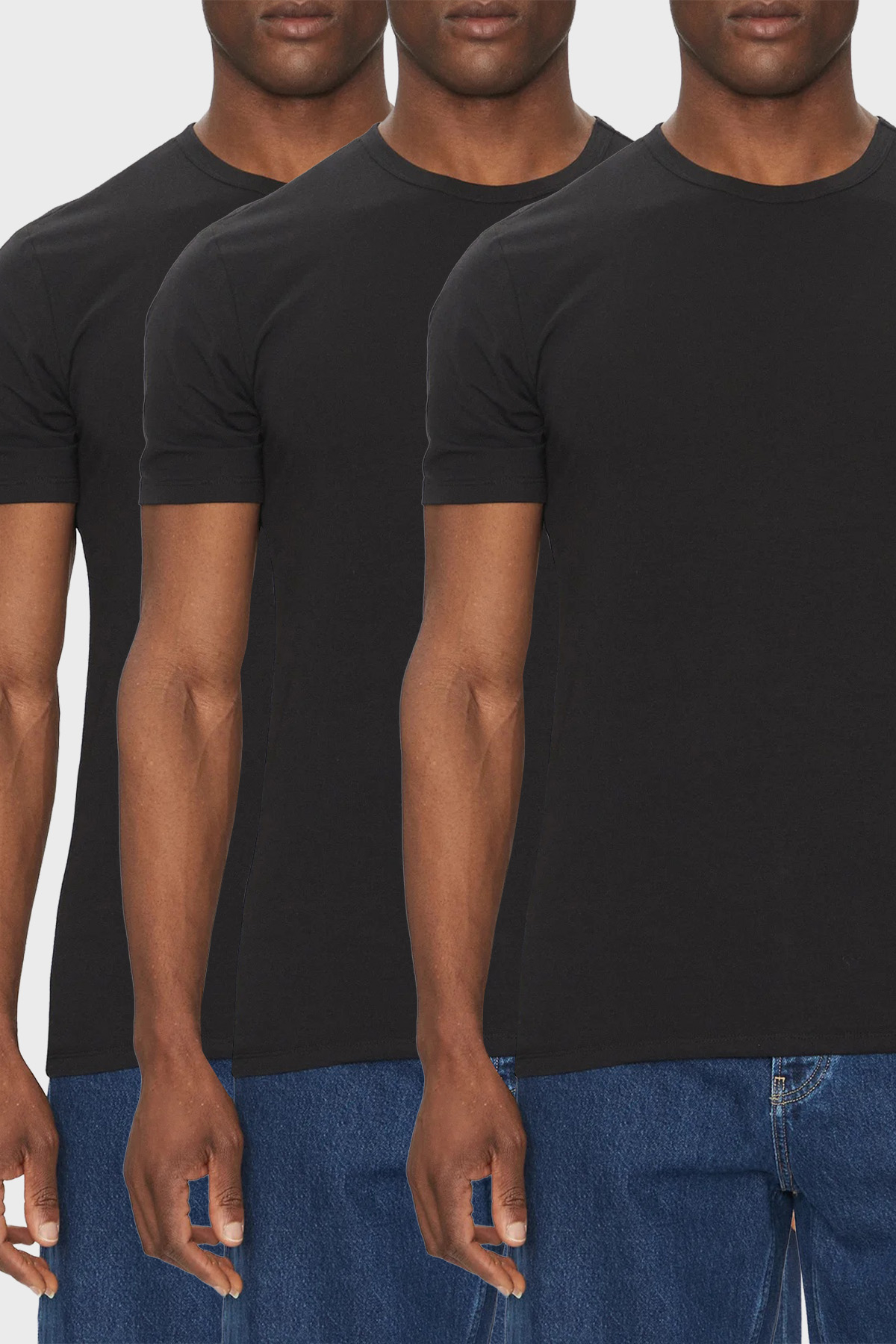 Calvin Klein Streç Pamuklu Regular Fit Bisiklet Yaka 3 Pack  LV00NB4185UB1 Erkek T Shirt LV00NB4185 UB1 SİYAH