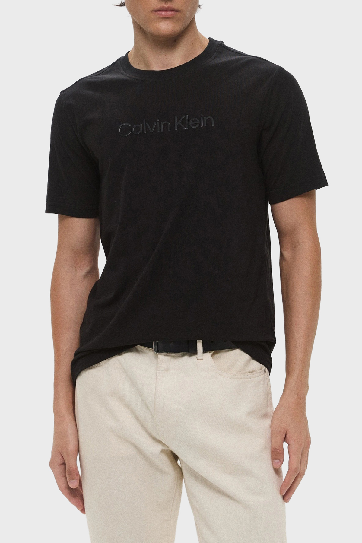 Calvin Klein Streç Pamuklu Regular Fit Bisiklet Yaka  LVGMS5K182UB1 Erkek T Shirt LVGMS5K182 UB1 SİYAH