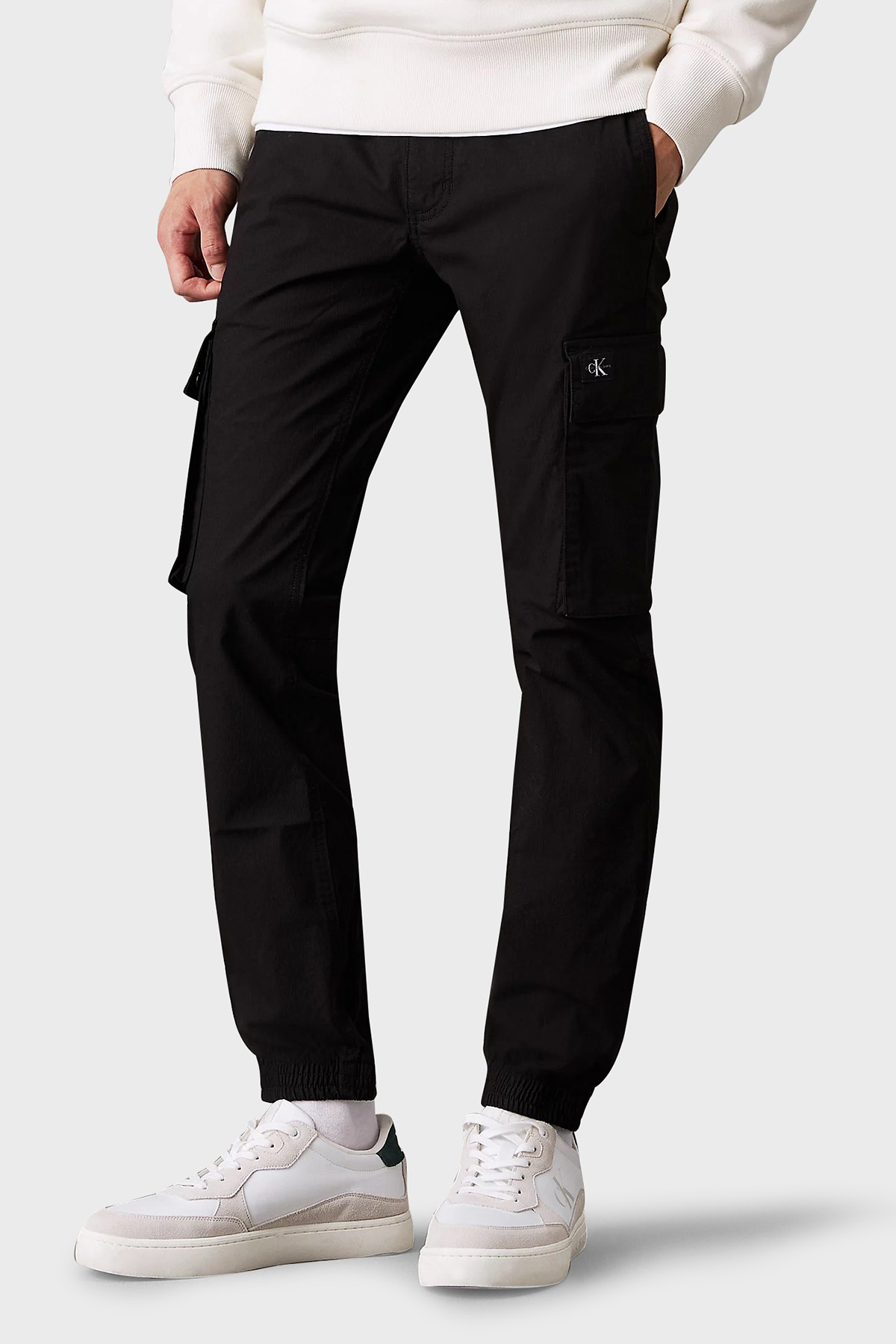 Calvin Klein Streç Pamuklu Skinny Fit Normal Bel Jogger  J30J326438BEH Erkek Pantolon J30J326438 BEH SİYAH